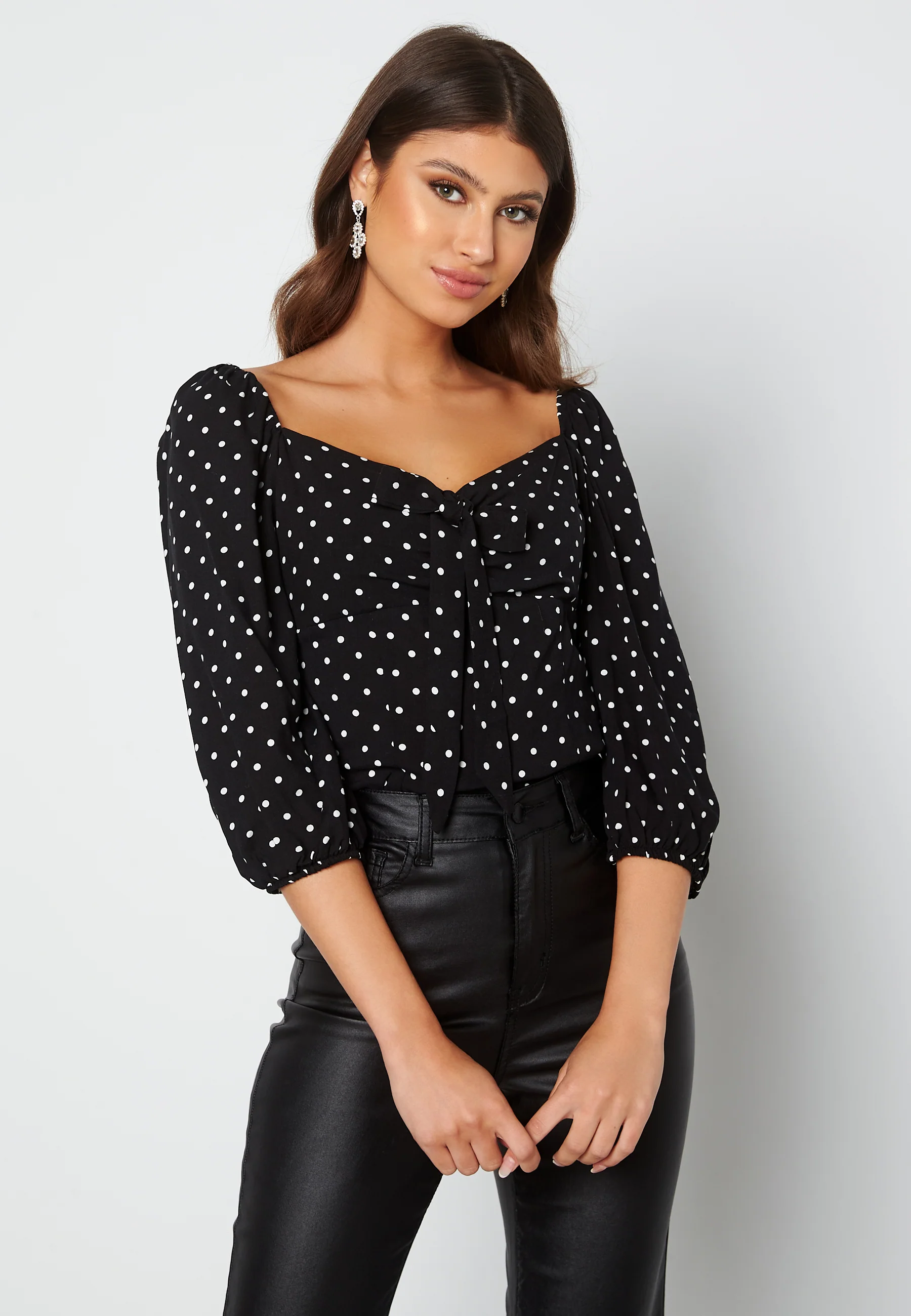 3/4 Sleeve Dot Blouse