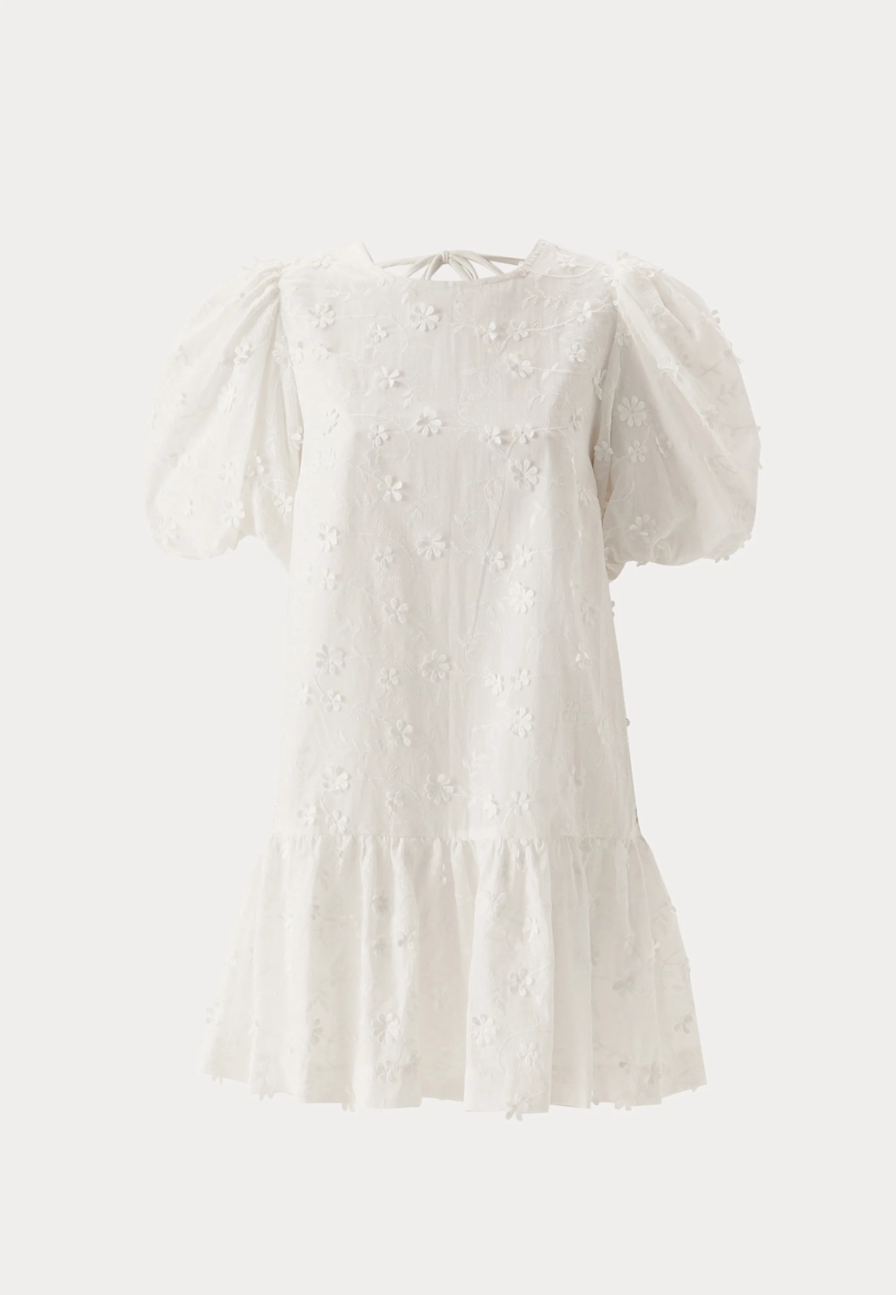 3D Embroidered Puff Sleeve dress - Image 7