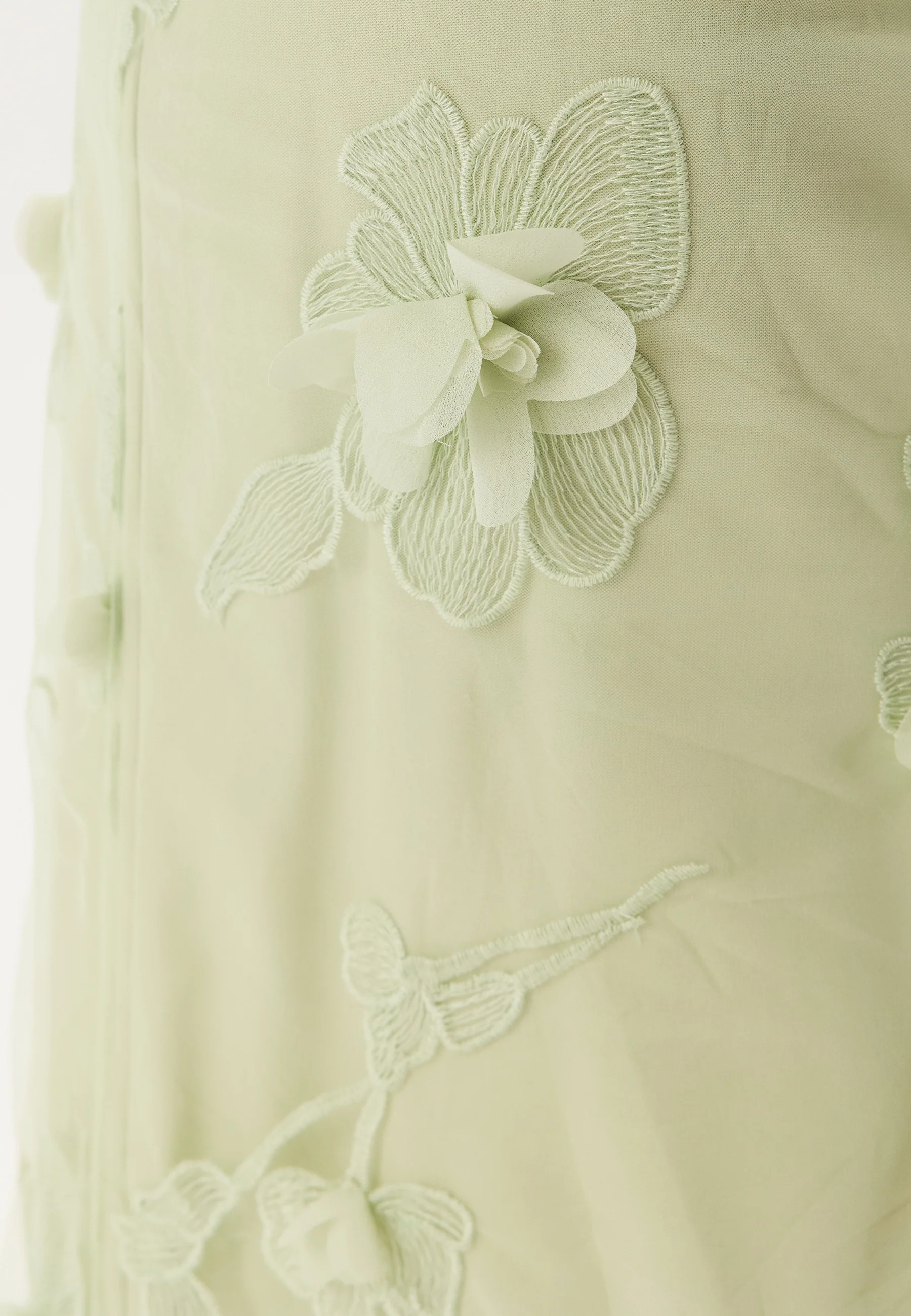 3D Floral Straight Ankle Skirt - Image 4