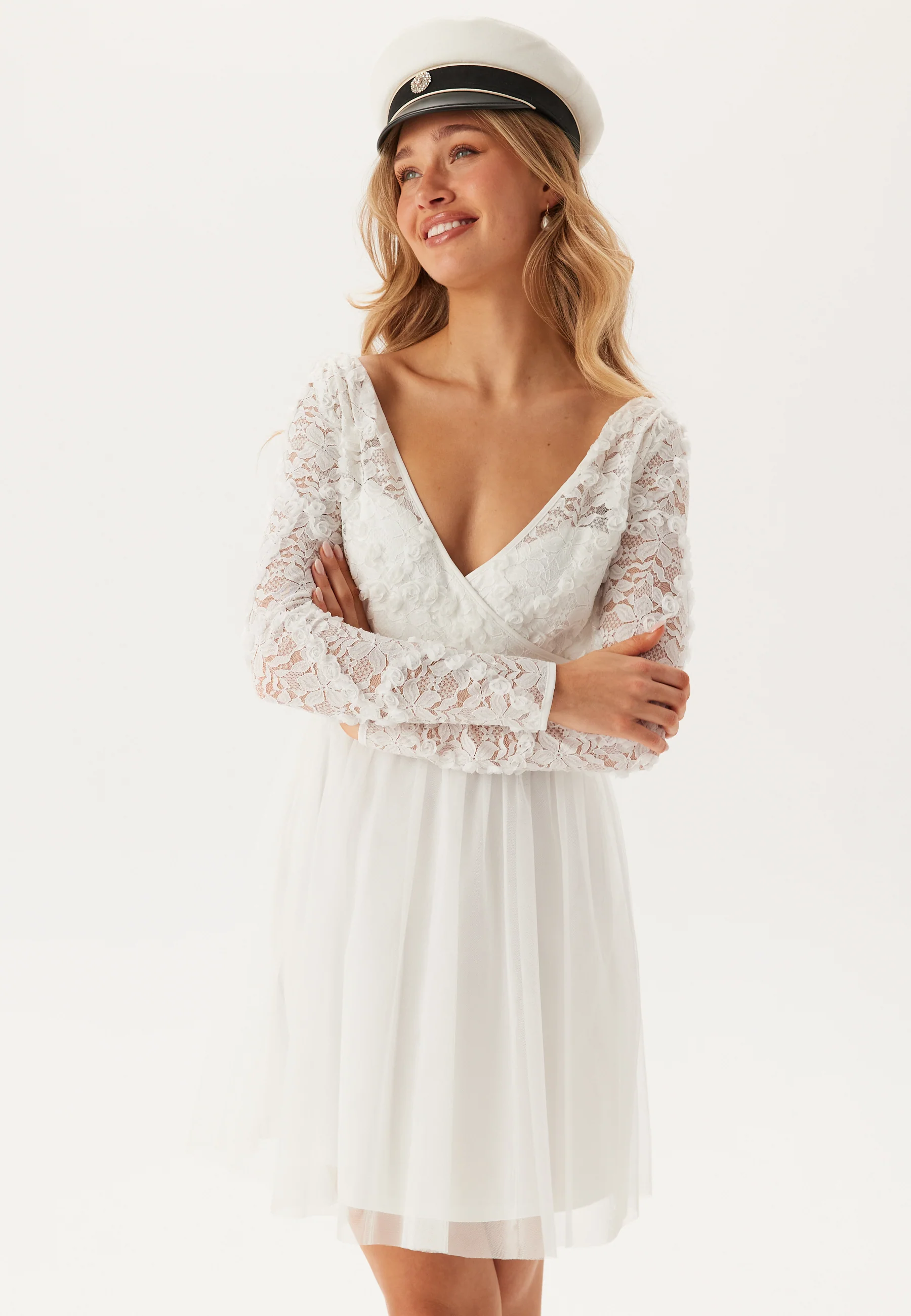 3D Flower L/S Lace Dress - Image 5