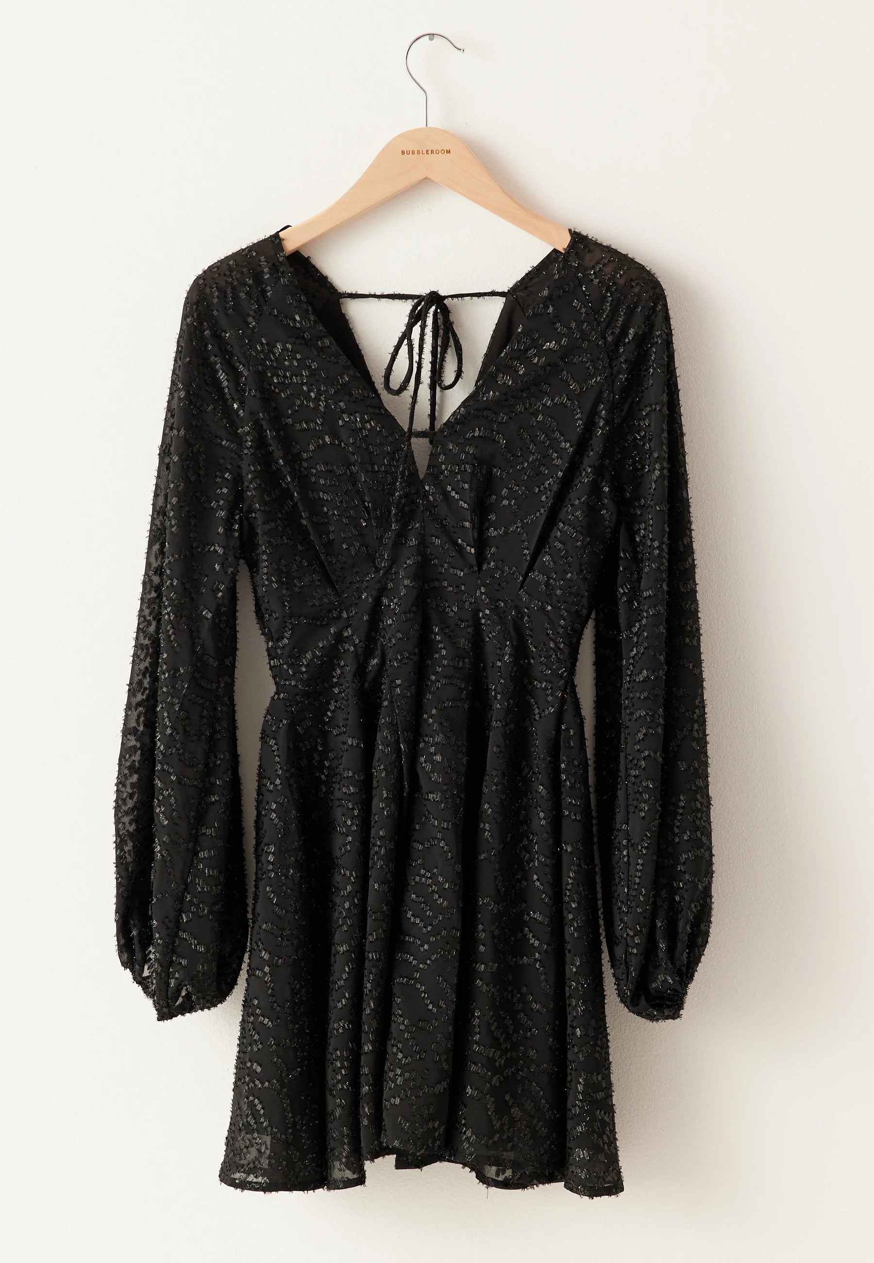3D Lurex Raglan Sleeve Short Dress - Image 6