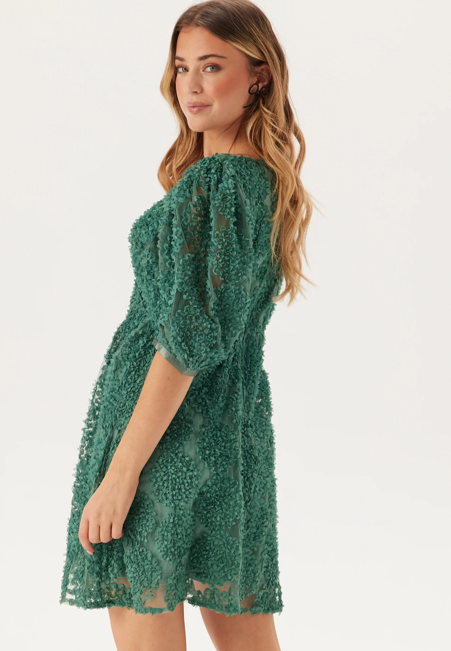 3D Puff Sleeve Dress - Image 2