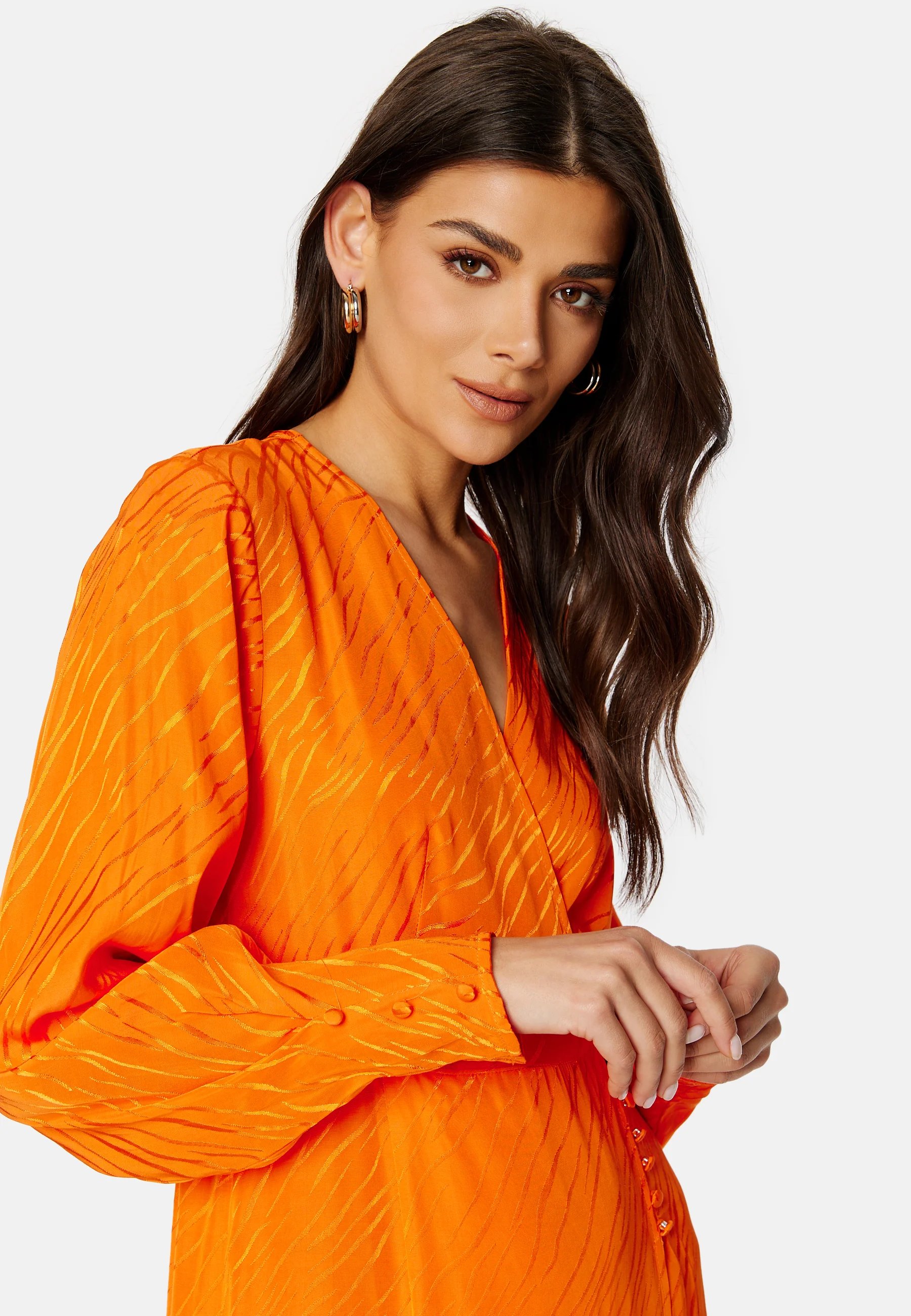 Abienne Satin Wrap Dress - Image 4