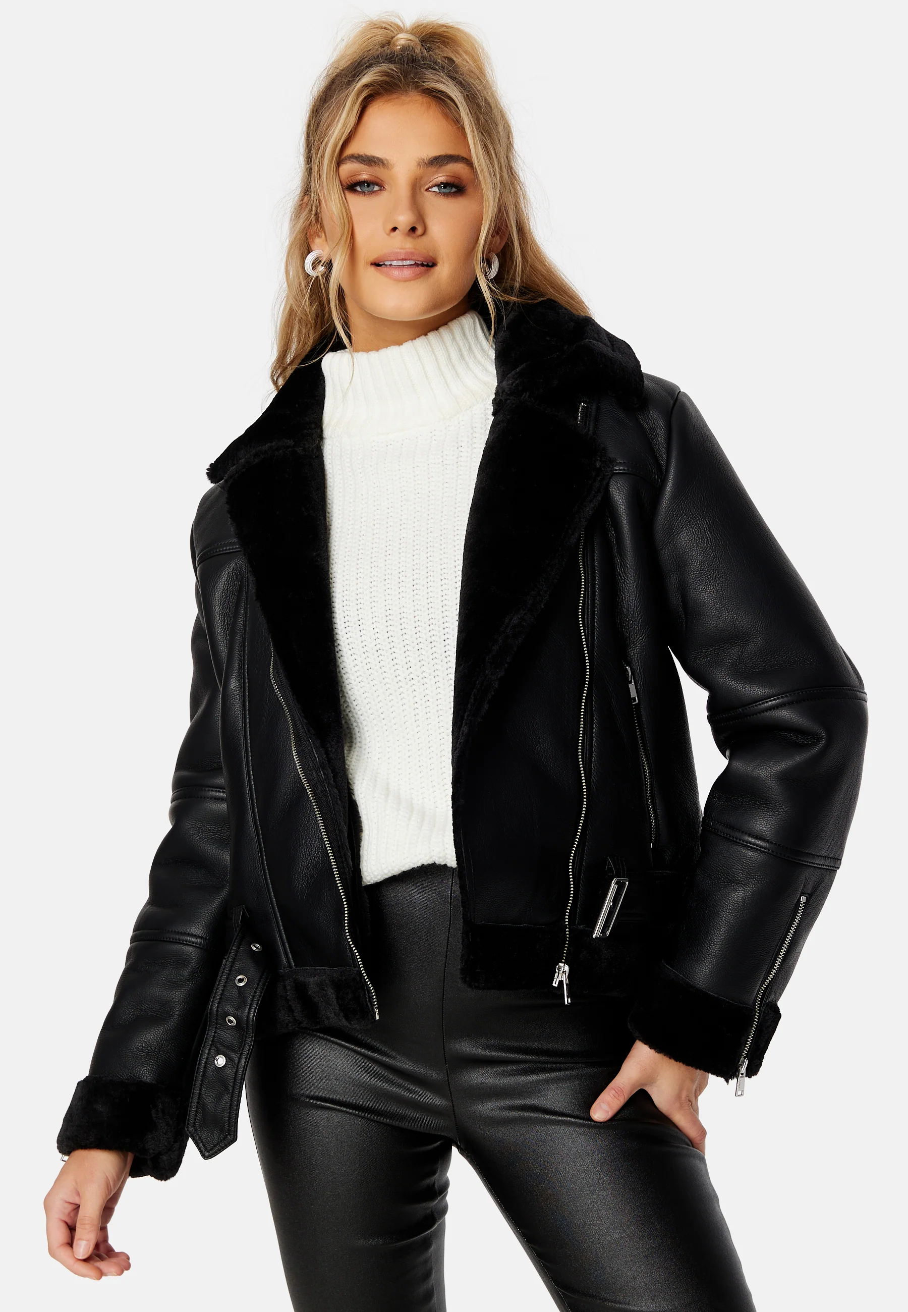 Agnete Faux Leather Biker - Image 2