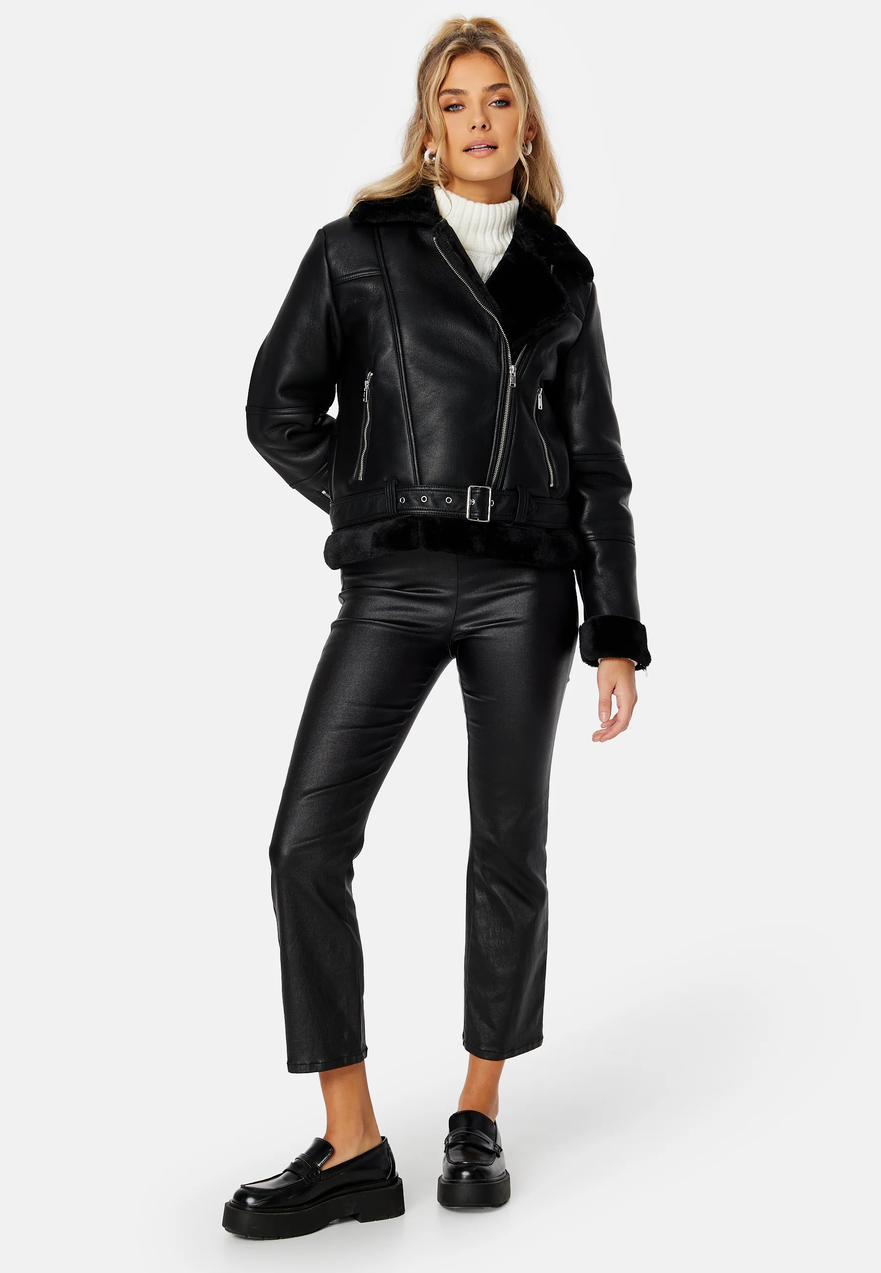 Agnete Faux Leather Biker - Image 3