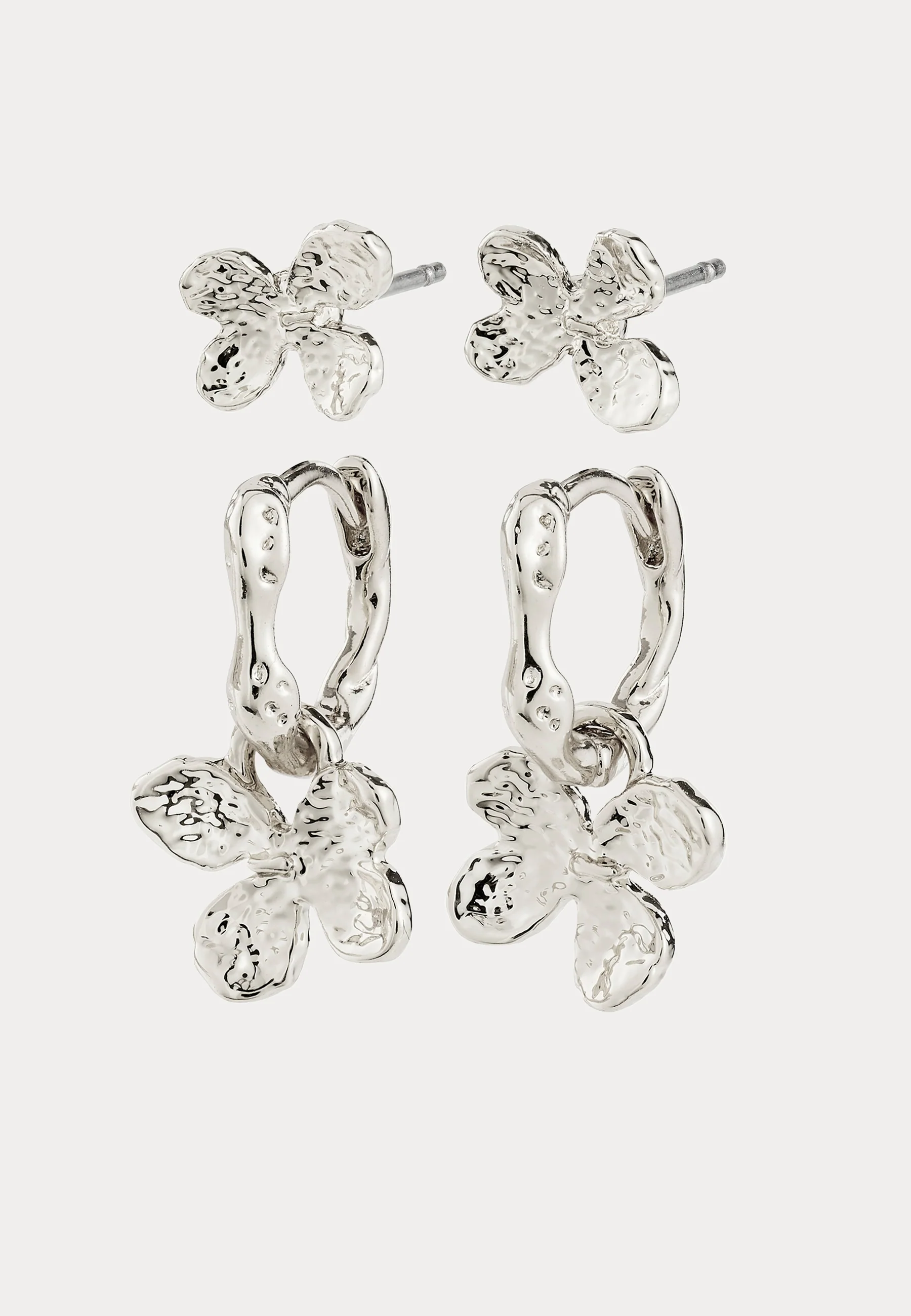 Ajani Earrings 2-in-1 Set, Silver - Image 2