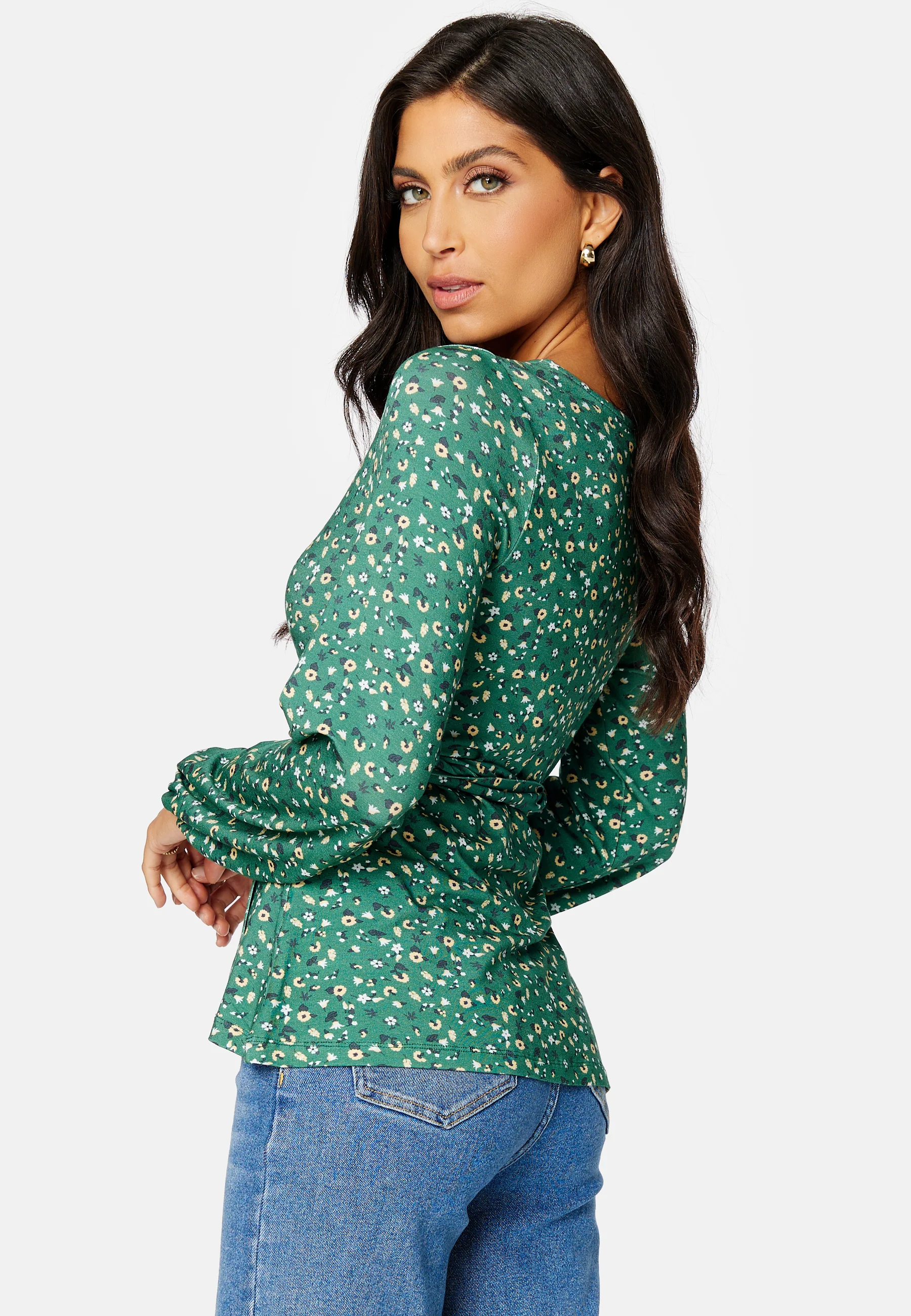 Amanda puff sleeve wrap top - Image 3