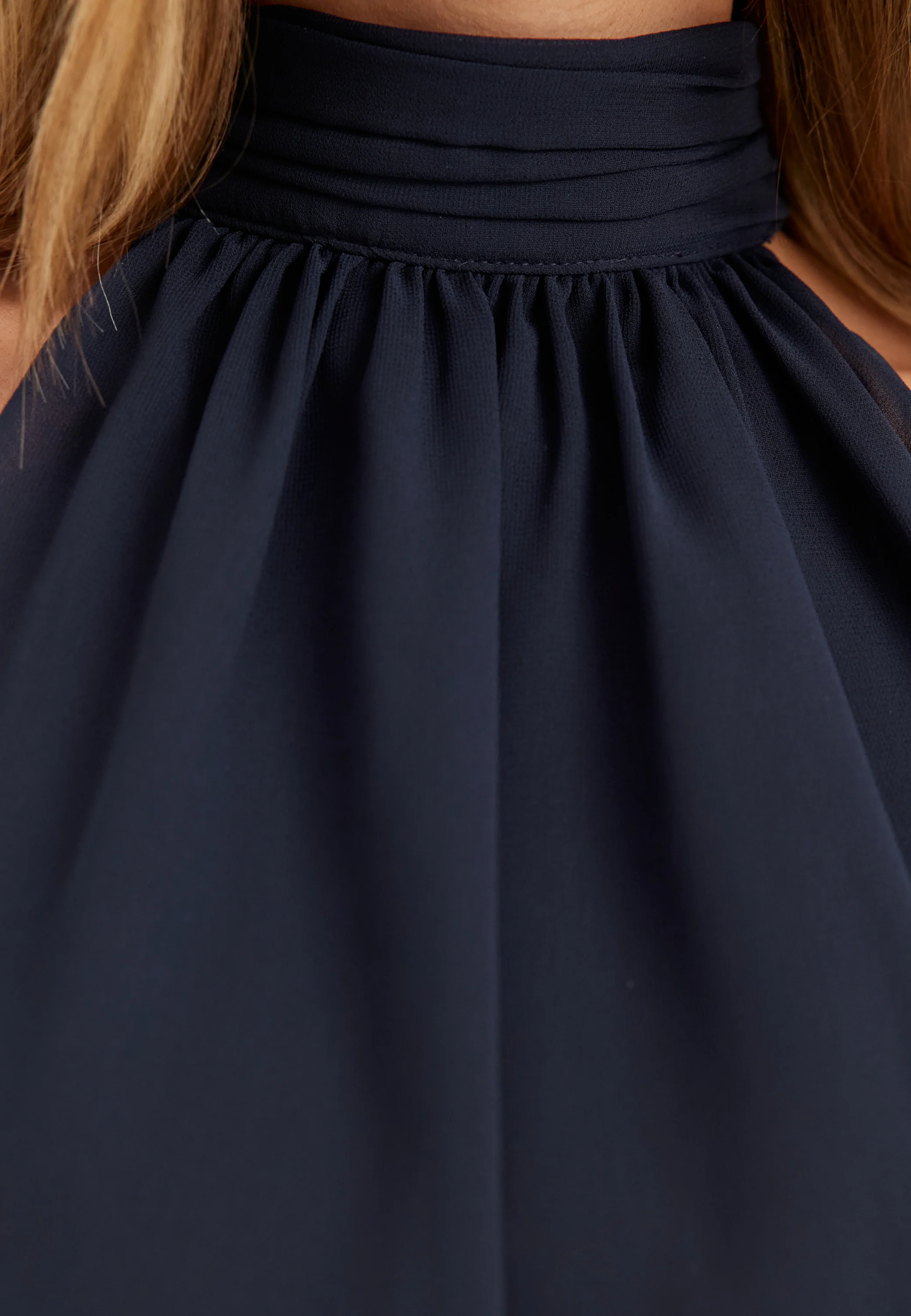 Asymmetric Chiffon Halterneck Dress - Image 5
