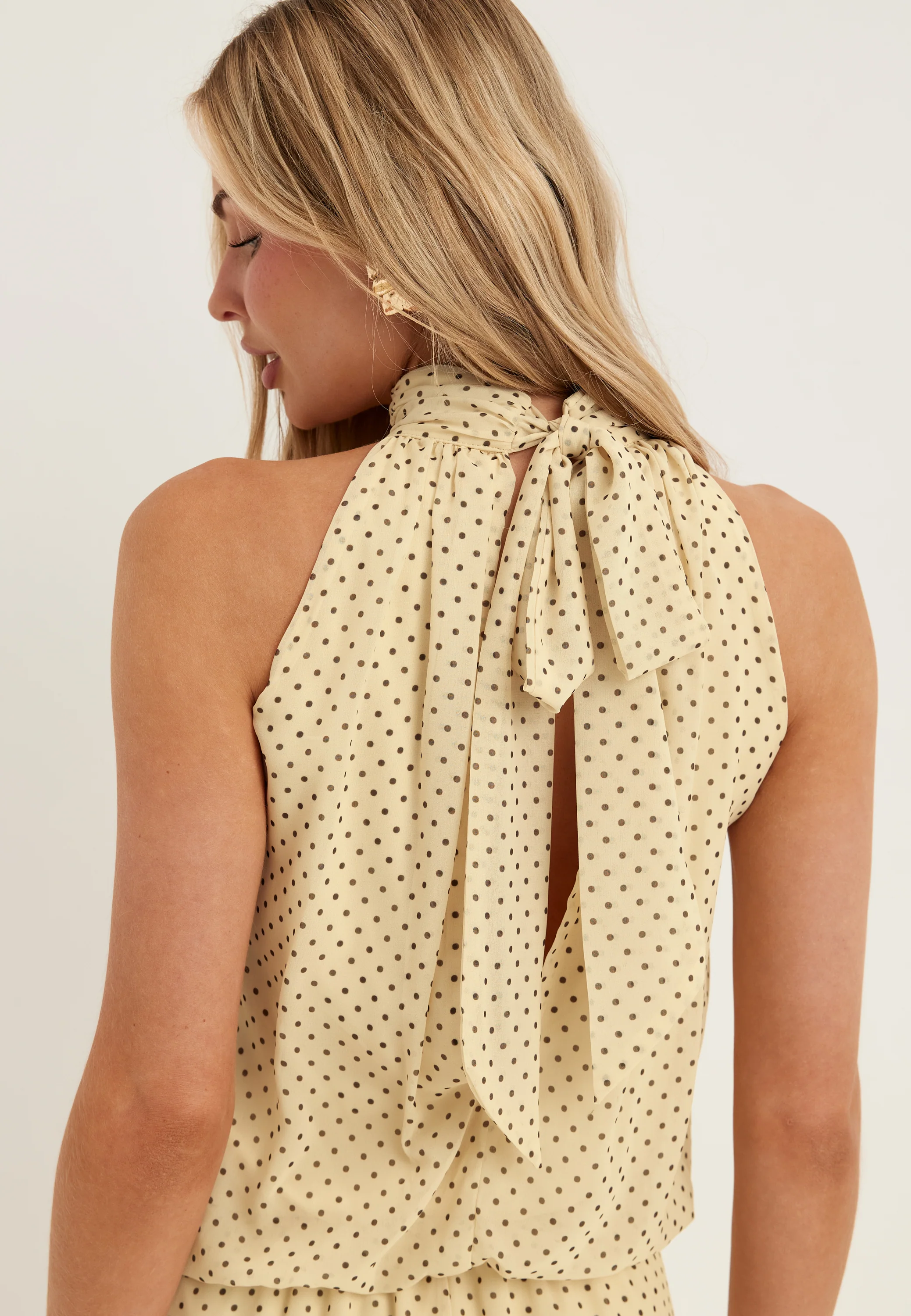 Asymmetric Chiffon Halterneck Dress - Image 5