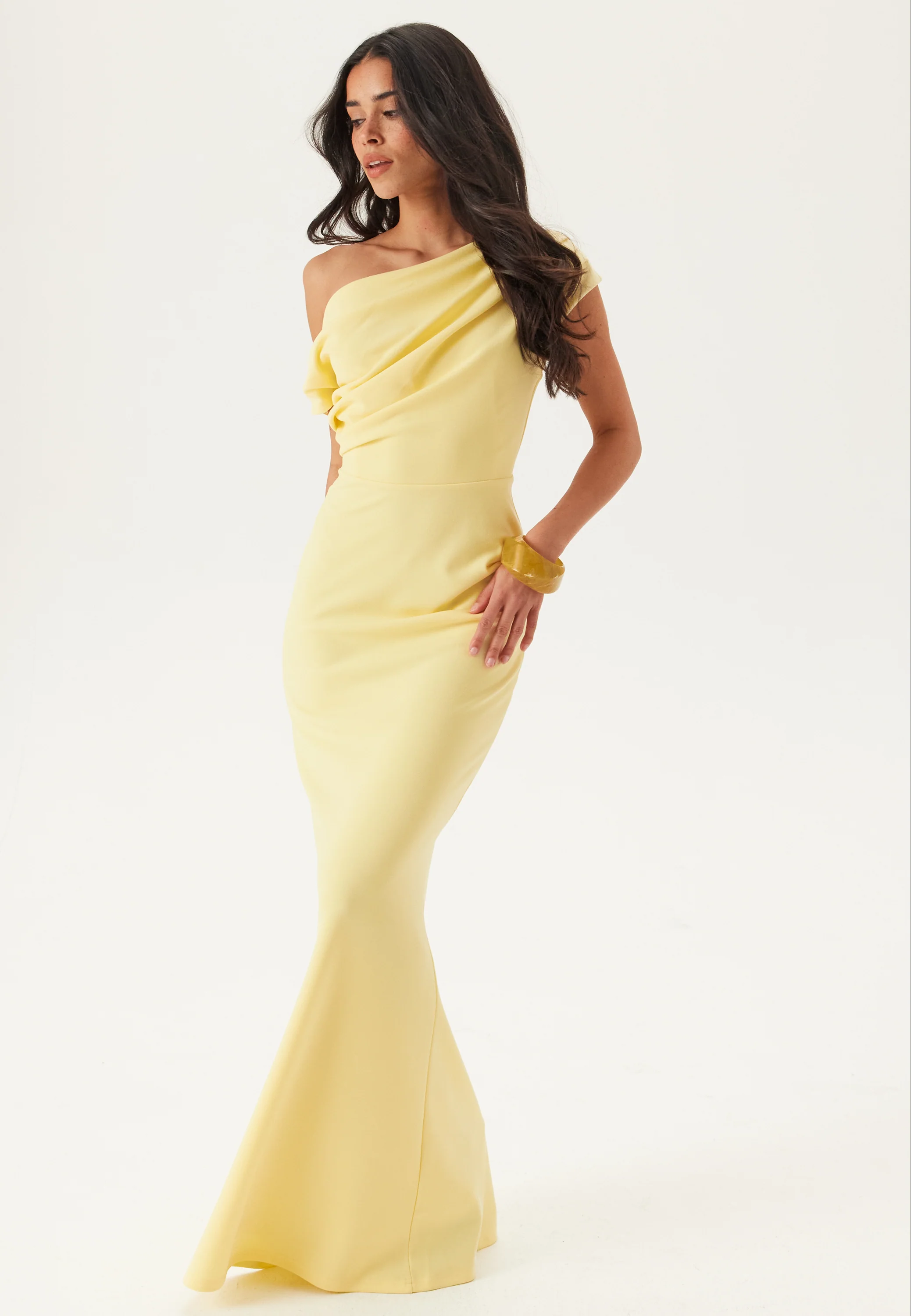 Asymmetric Draped Maxi Dress
