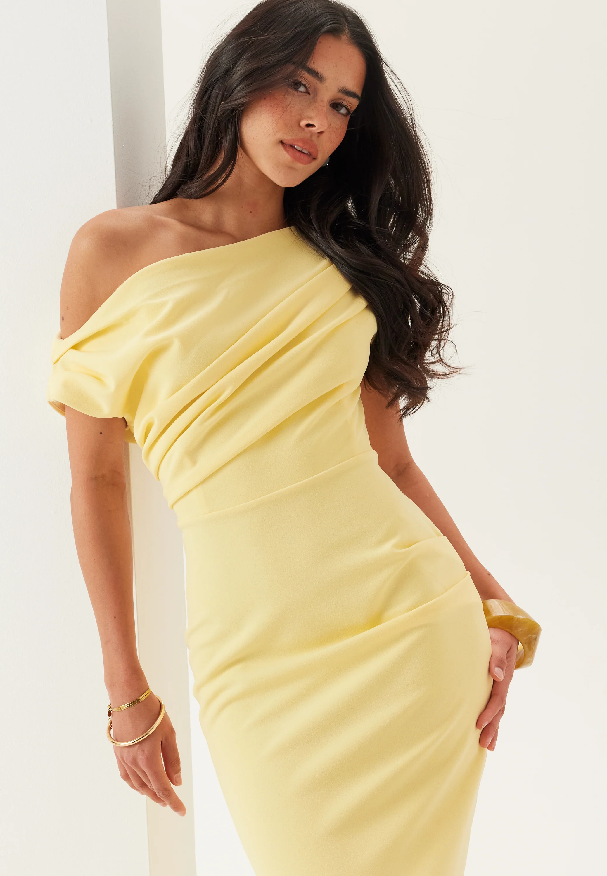 Asymmetric Draped Maxi Dress - Image 2