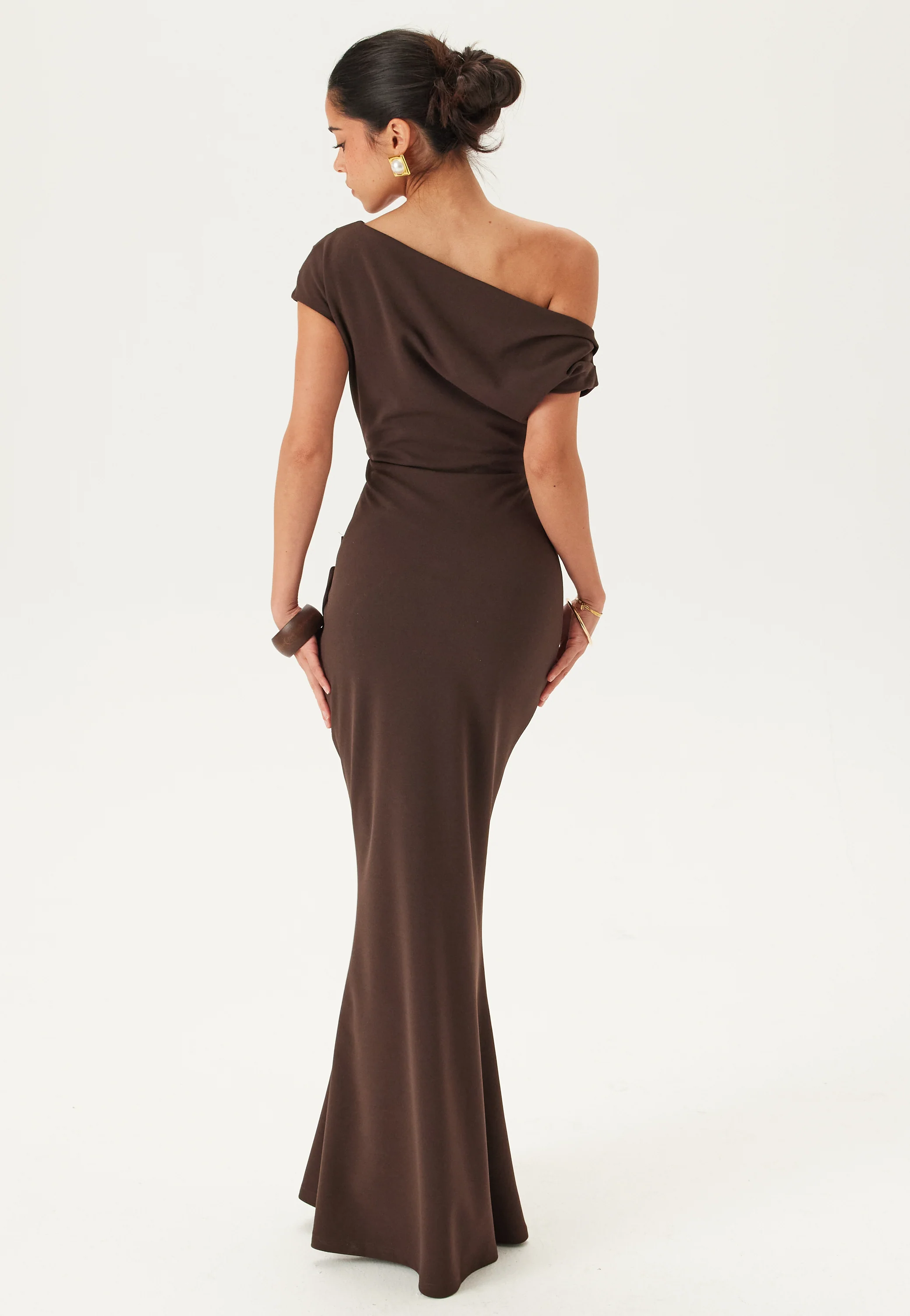 Asymmetric Draped Maxi Dress - Image 3
