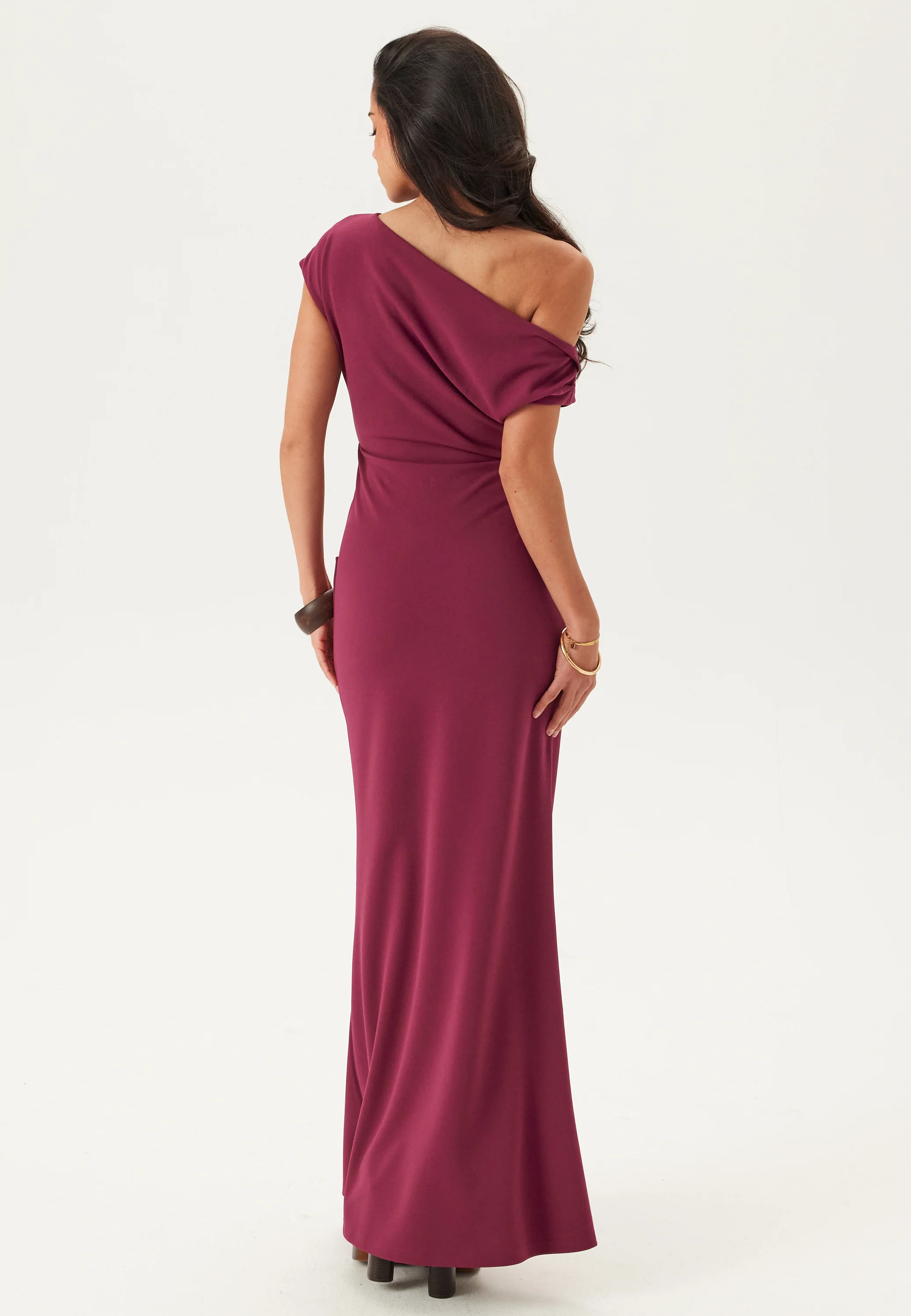 Asymmetric Draped Maxi Dress - Image 3