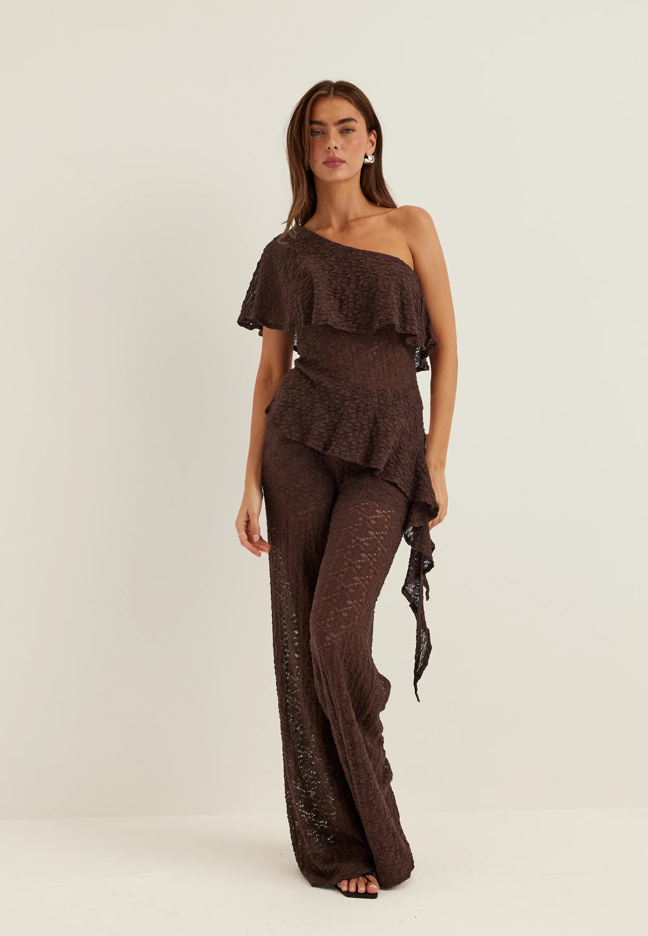 Asymmetric Frill Lace Top - Image 2