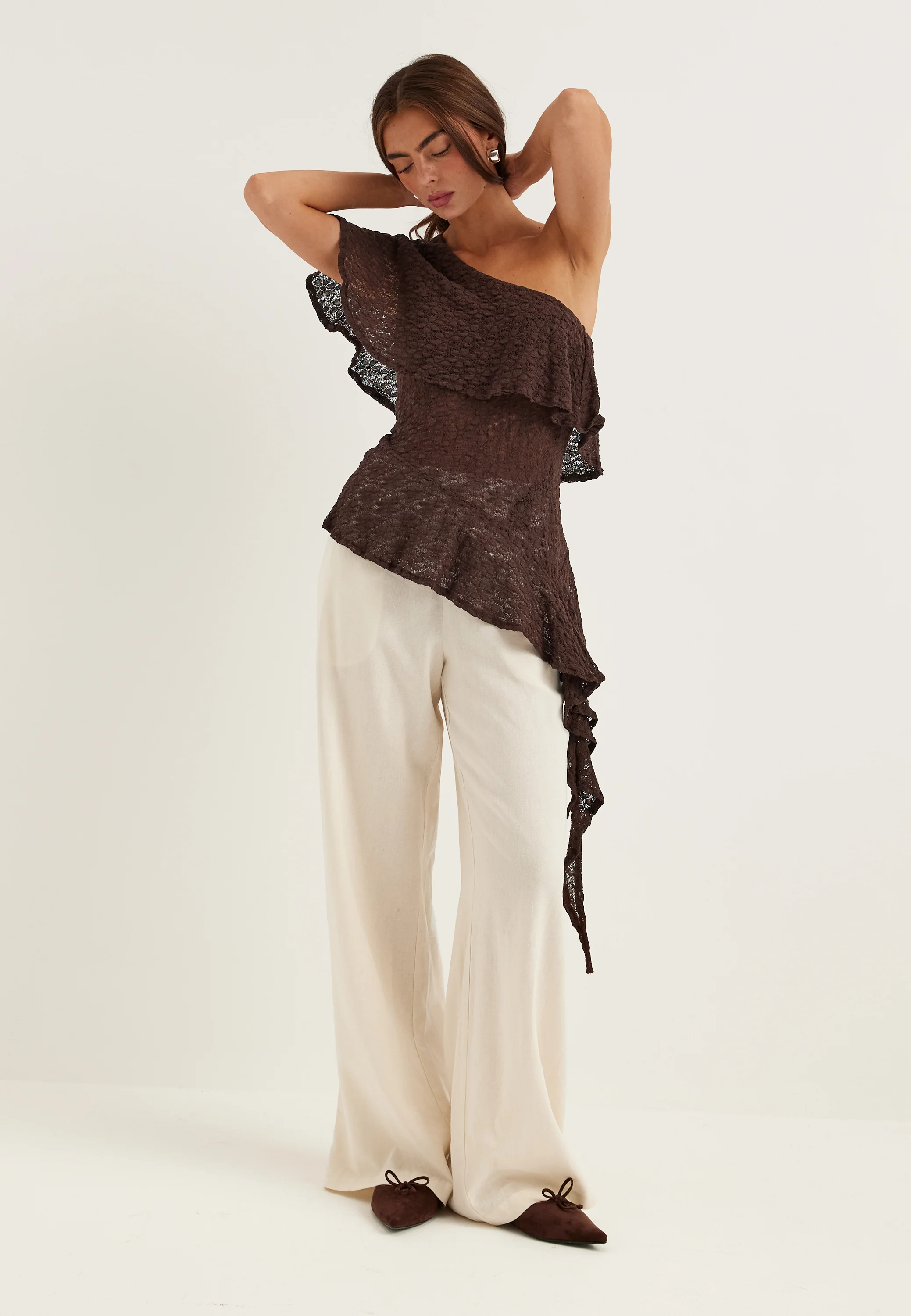 Asymmetric Frill Lace Top - Image 6