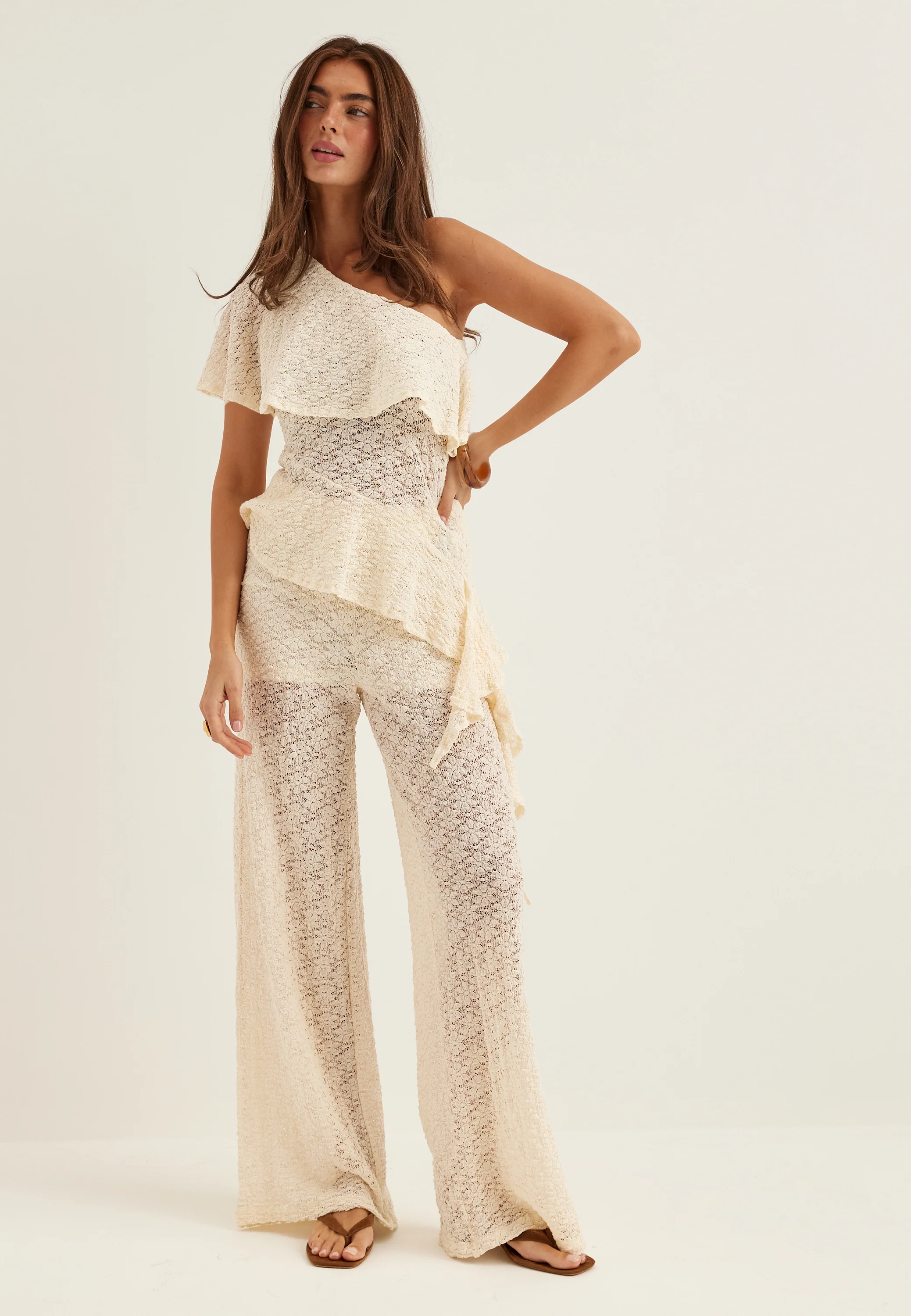Asymmetric Frill Lace Top - Image 10