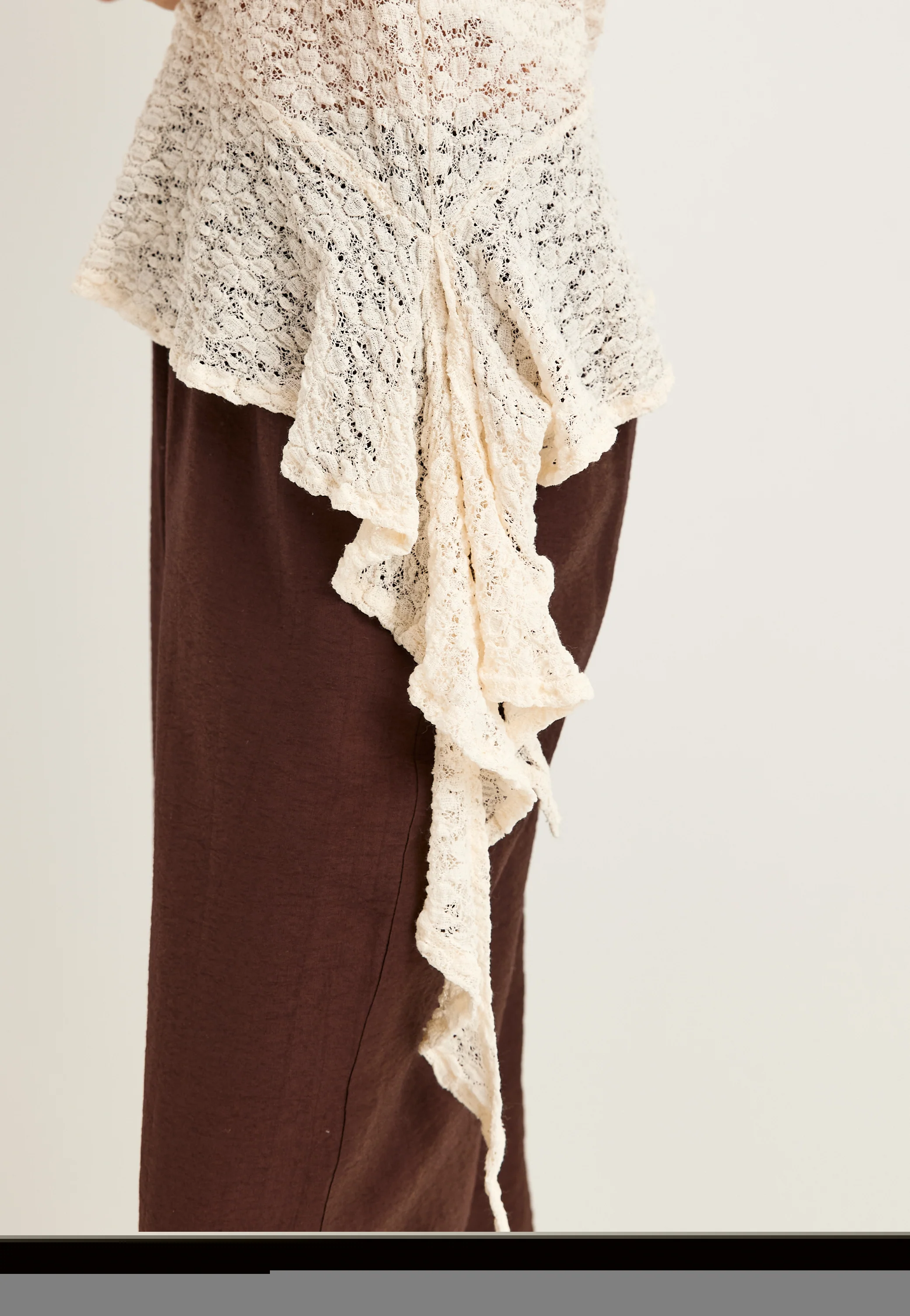 Asymmetric Frill Lace Top - Image 9