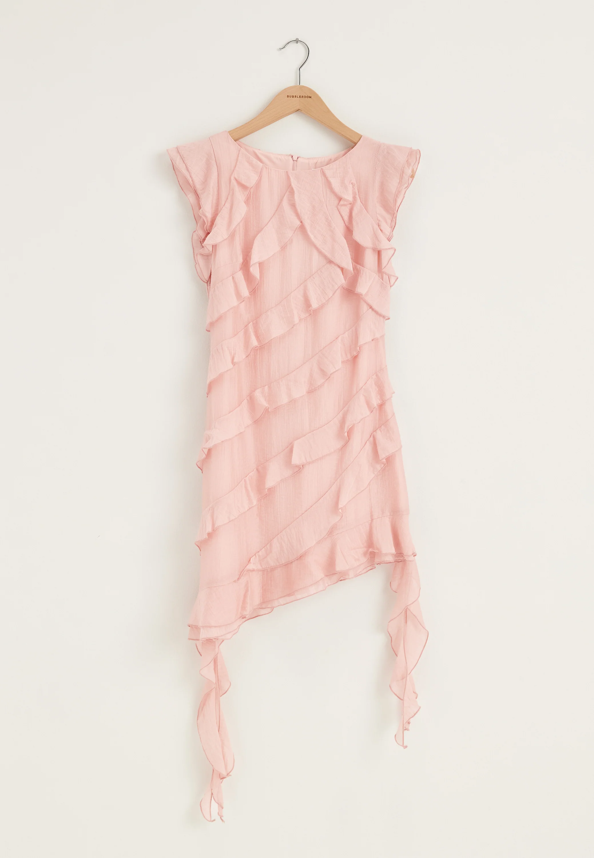 Asymmetric Frill Short Dress - Image 7