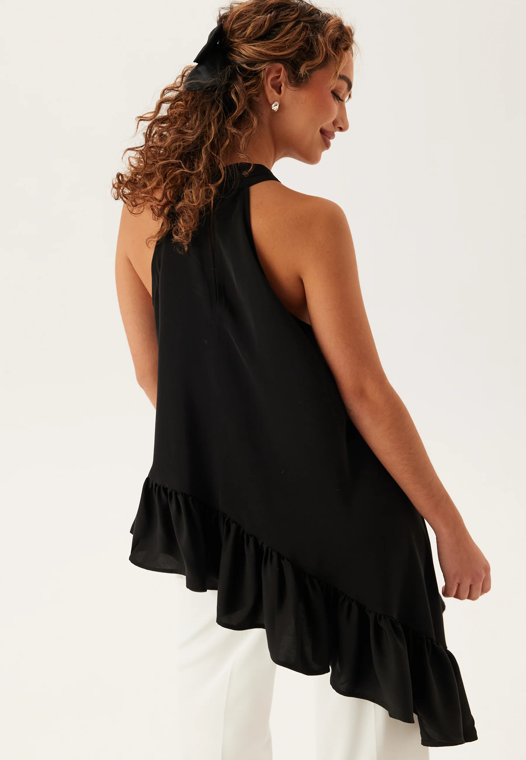 Asymmetric Halter Neck Blouse - Image 2