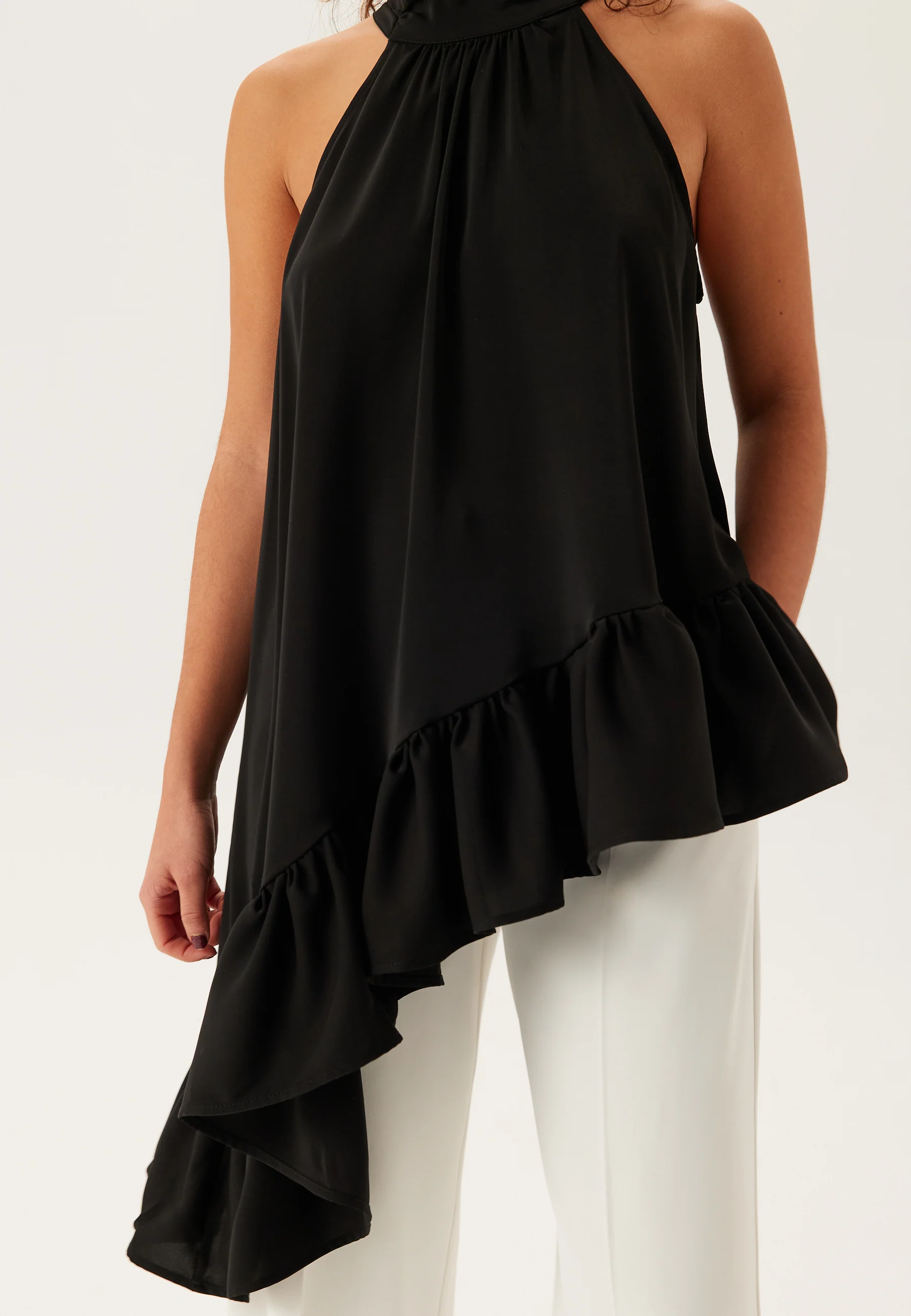 Asymmetric Halter Neck Blouse - Image 3