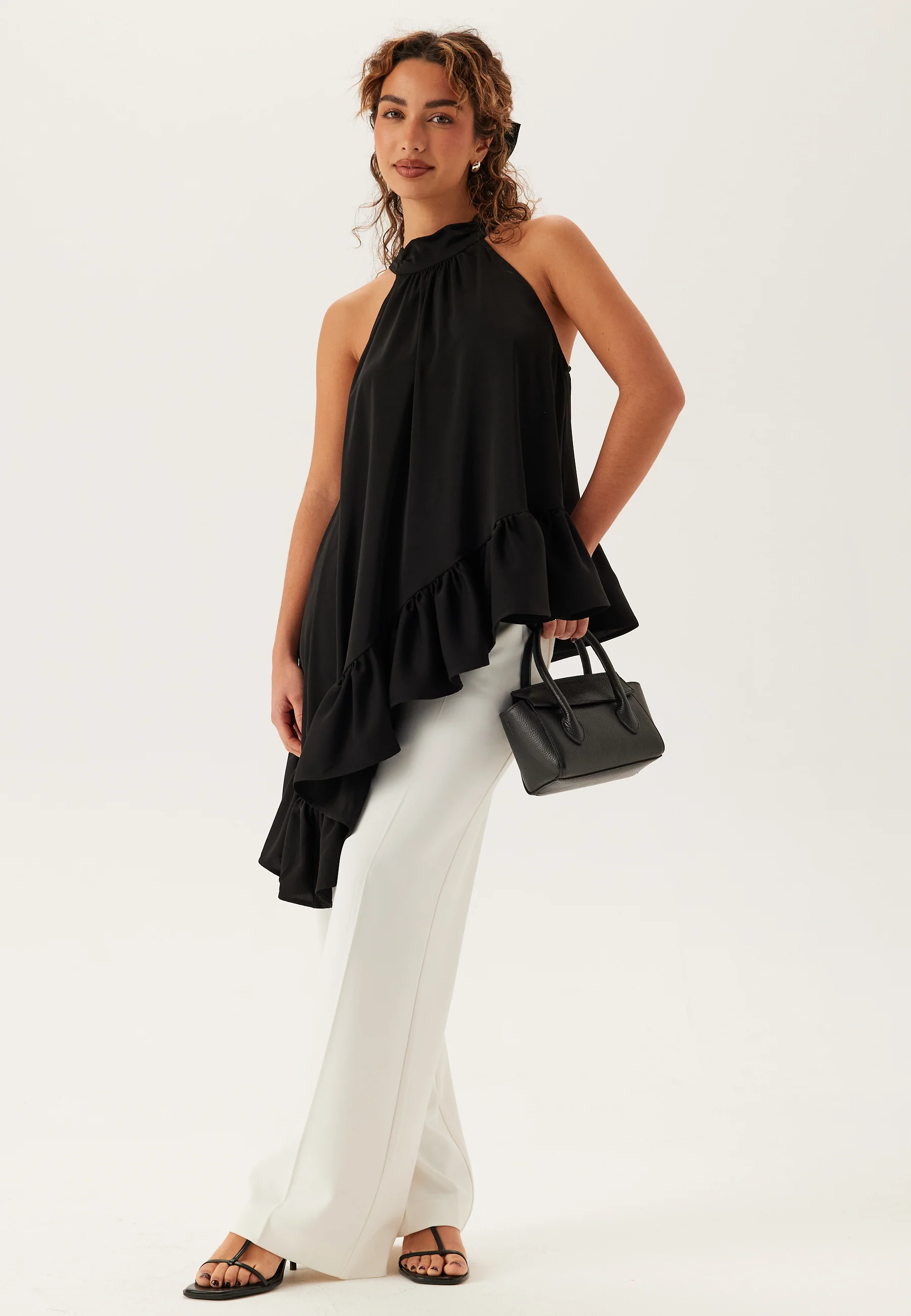 Asymmetric Halter Neck Blouse - Image 4