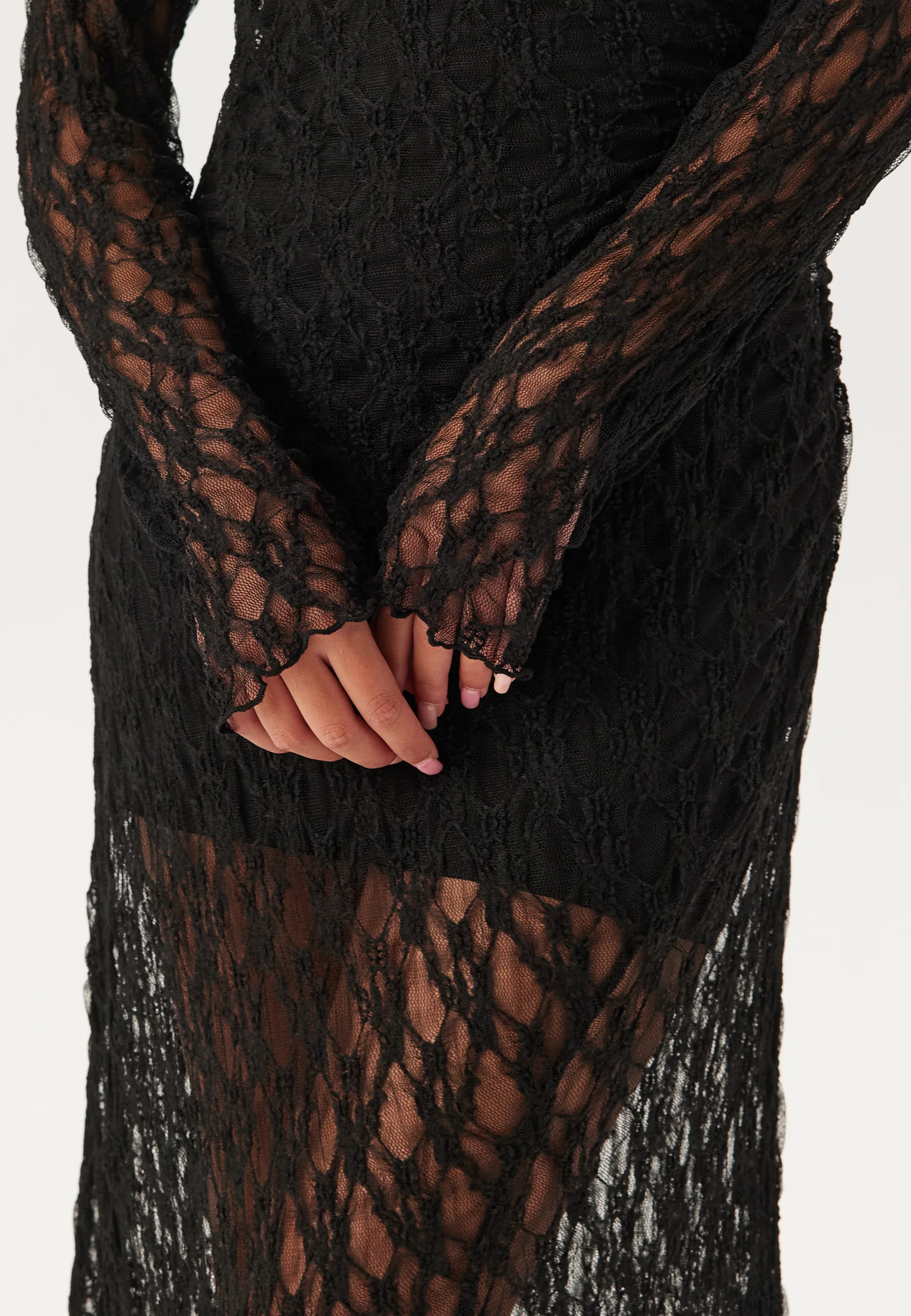Asymmetric Lace Maxi Dress - Image 5