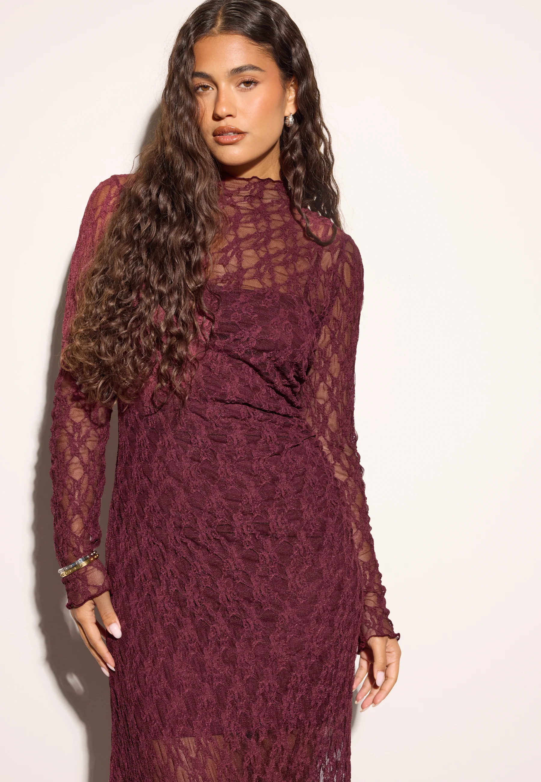 Asymmetric Lace Maxi Dress - Image 4