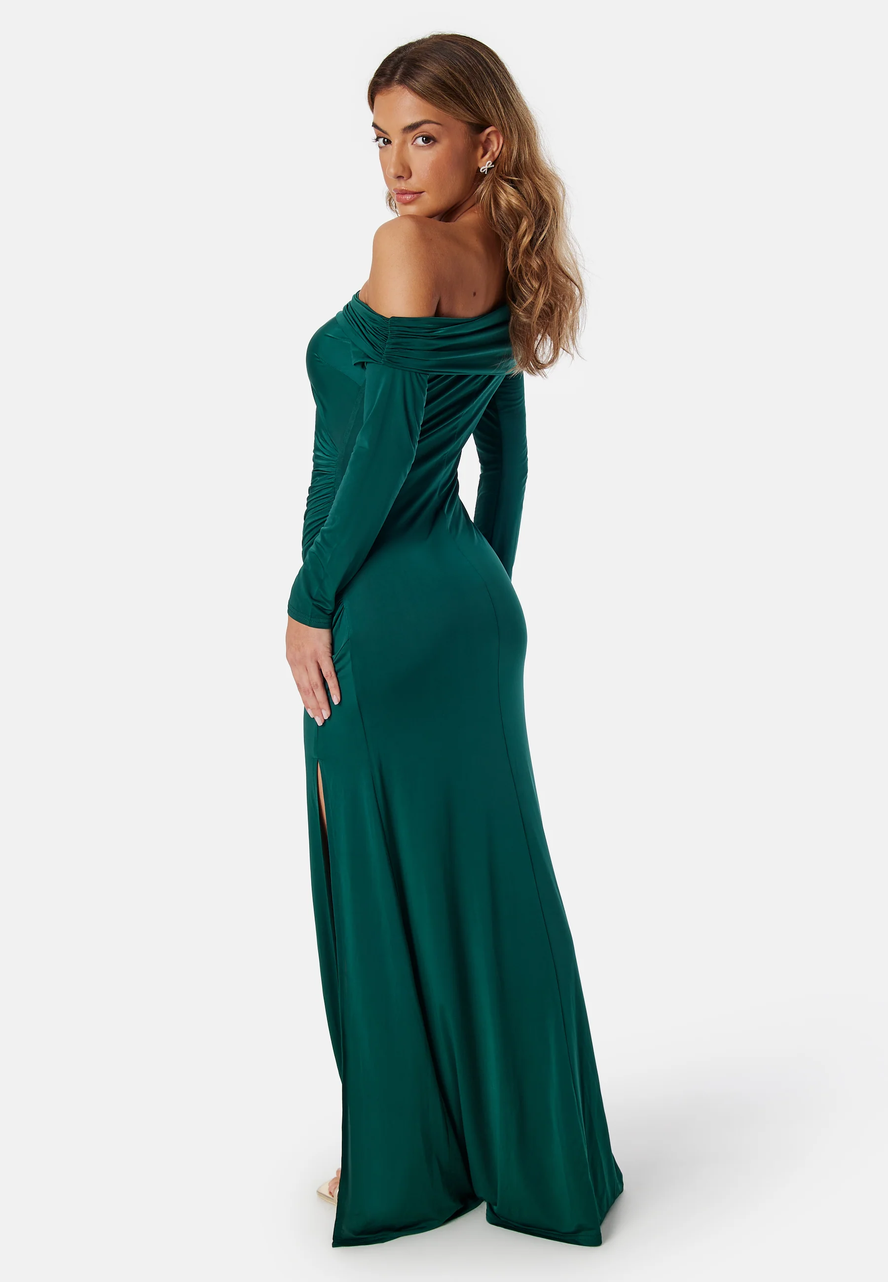 Asymmetric Off Shoulder Soft Gown - Image 2