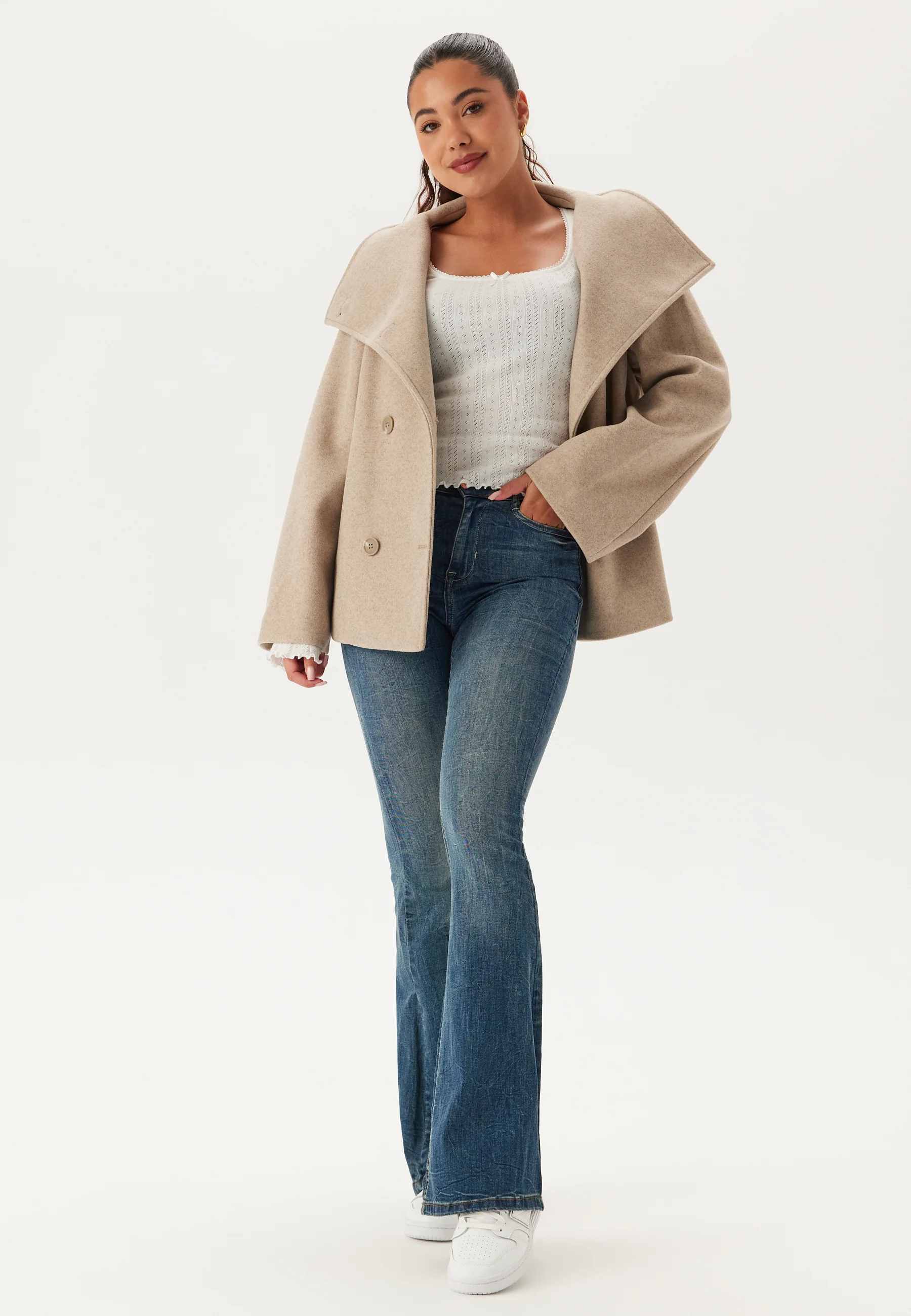 Ava High Neck Short Coat - Image 4