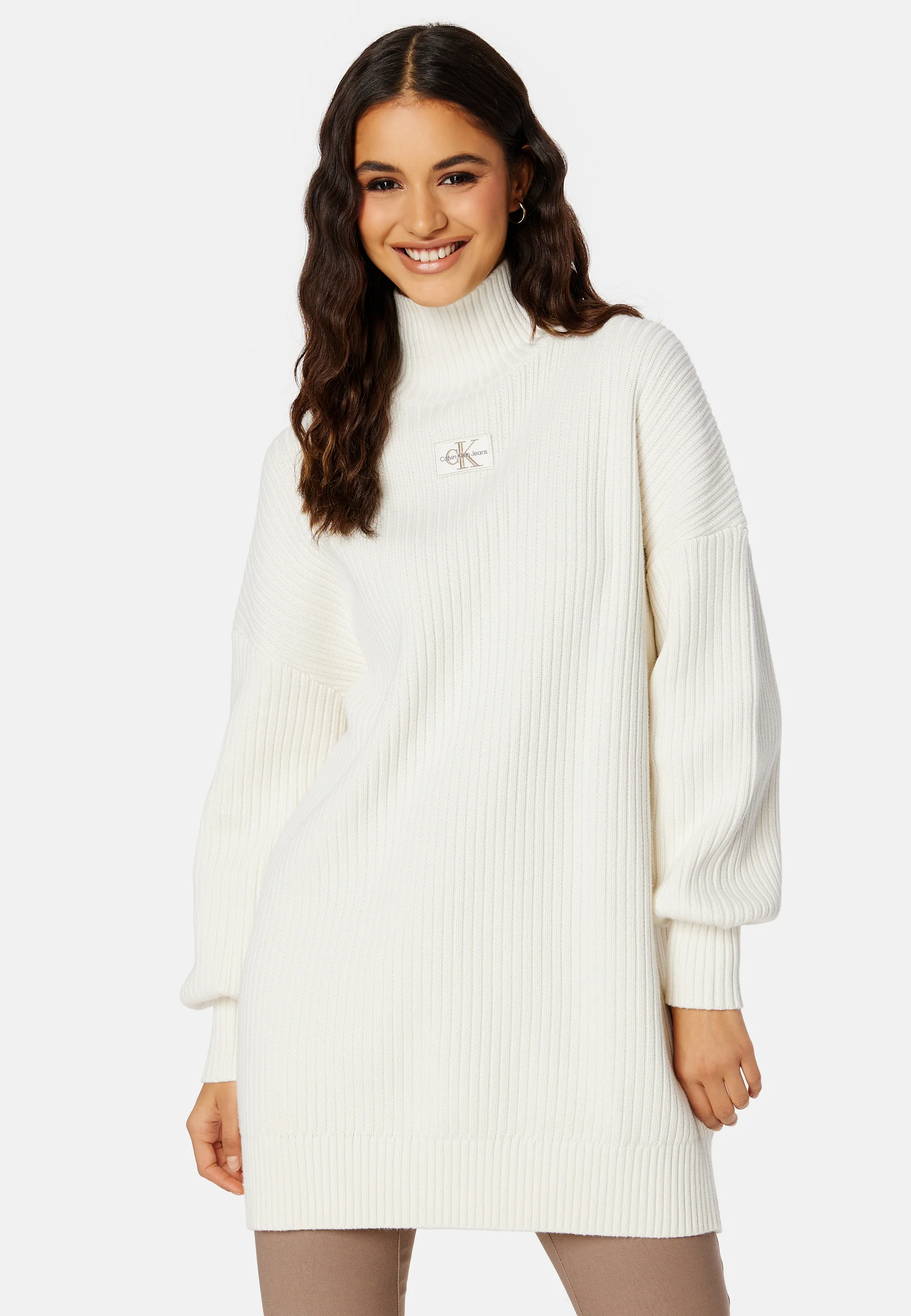 Badge Loose Sweater Dress