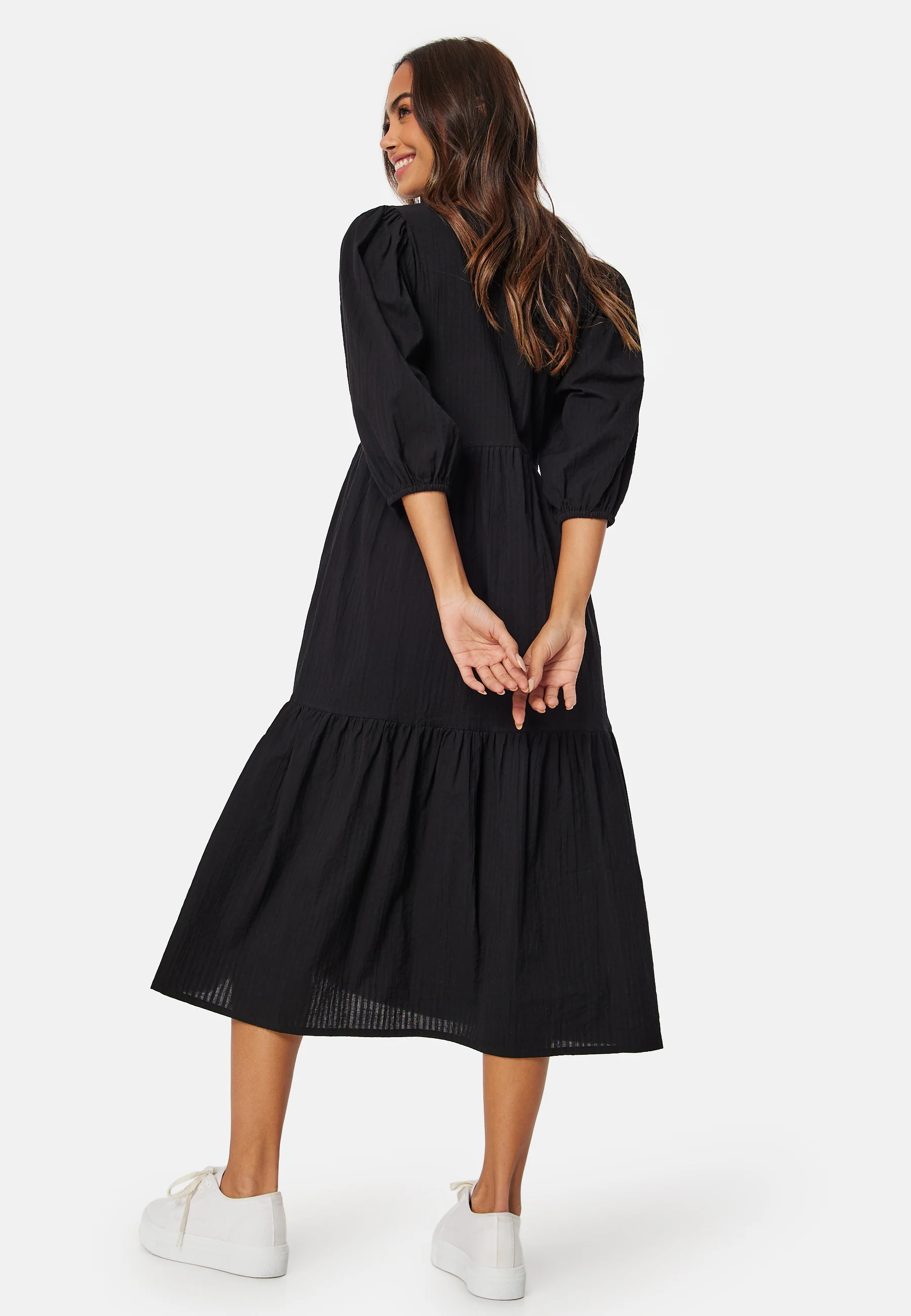 Balloon Sleeve Cotton Dress - Image 2