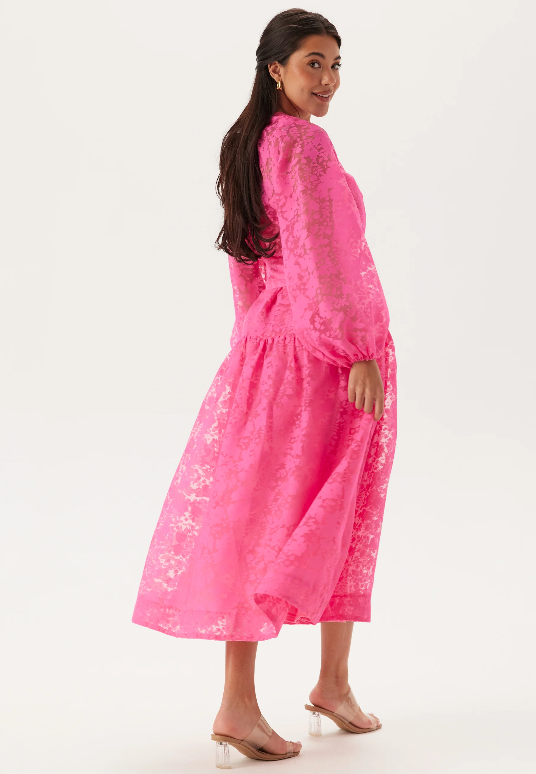Balloon Sleeve Midi Dress - Image 4