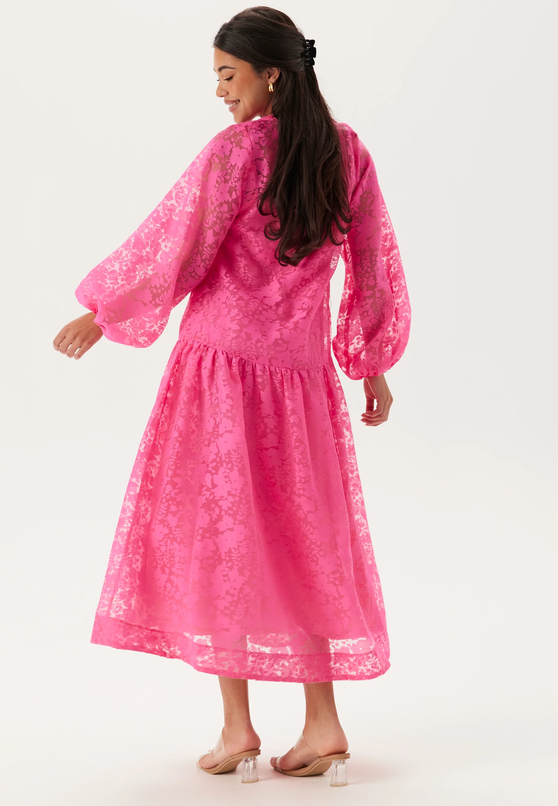 Balloon Sleeve Midi Dress - Image 5