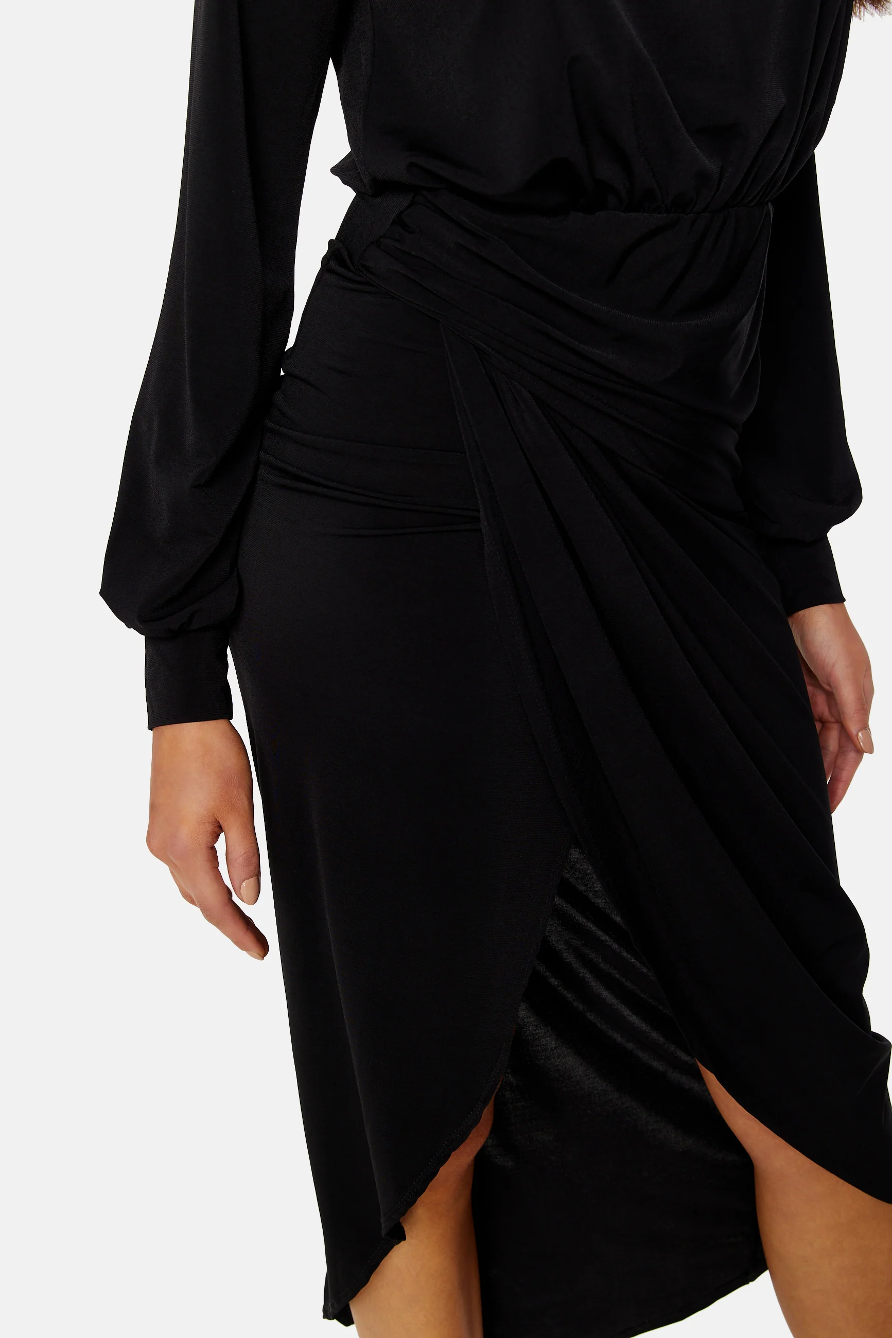 Balloon Sleeve Rouch Dress - Image 4