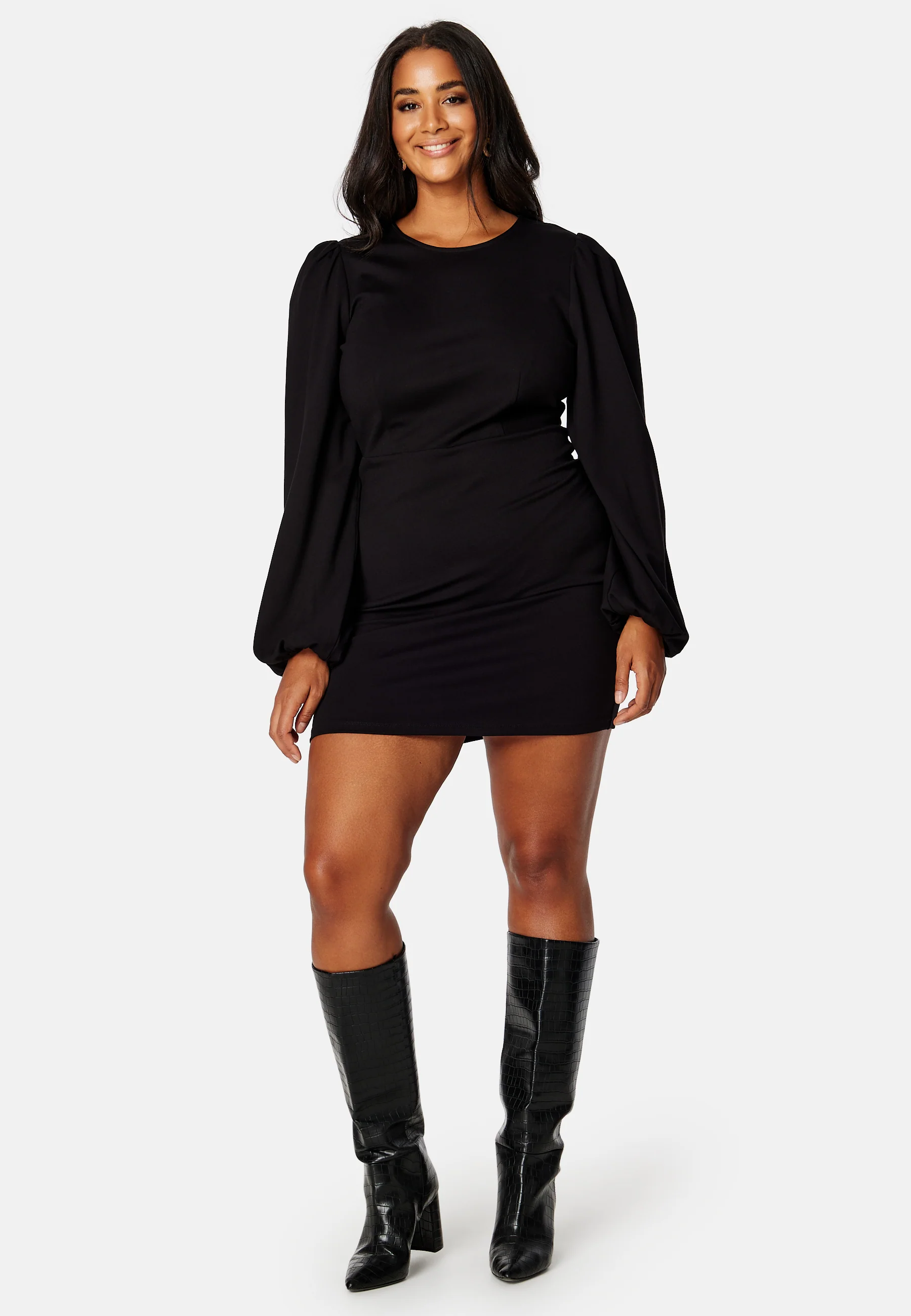 Balloon Sleeve Short Dress - Image 6
