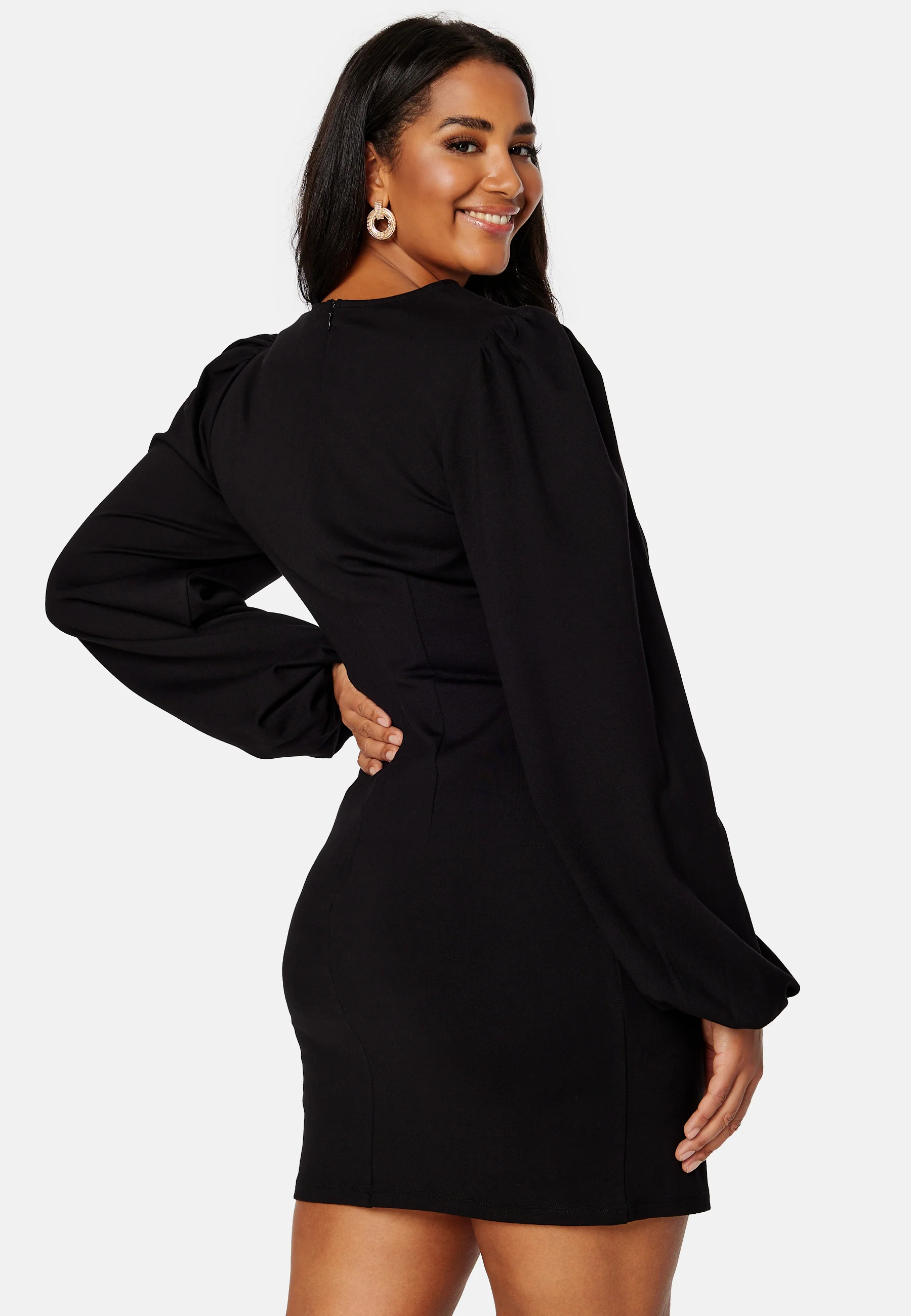 Balloon Sleeve Short Dress - Image 9