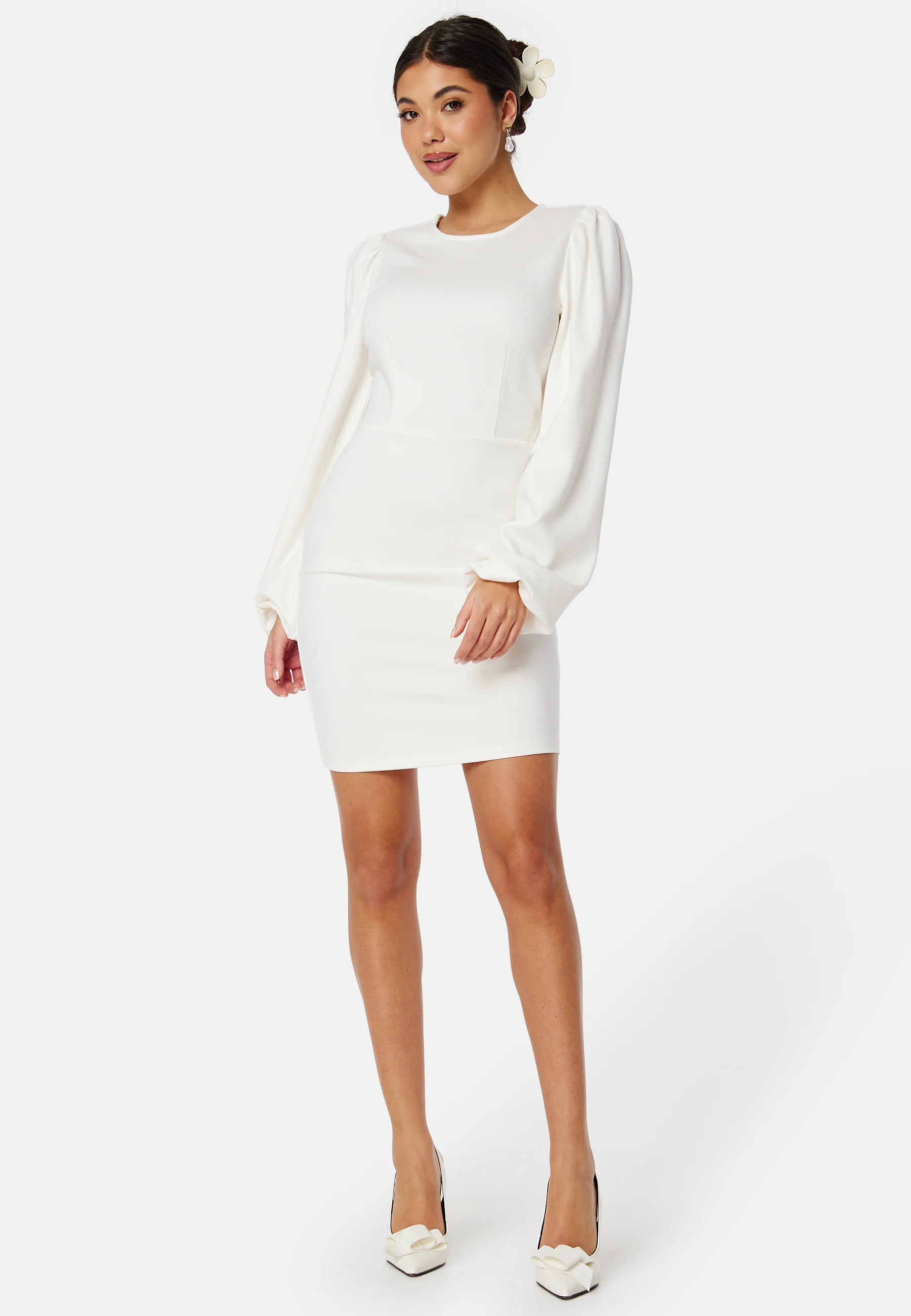 Balloon Sleeve Short Dress - Image 2