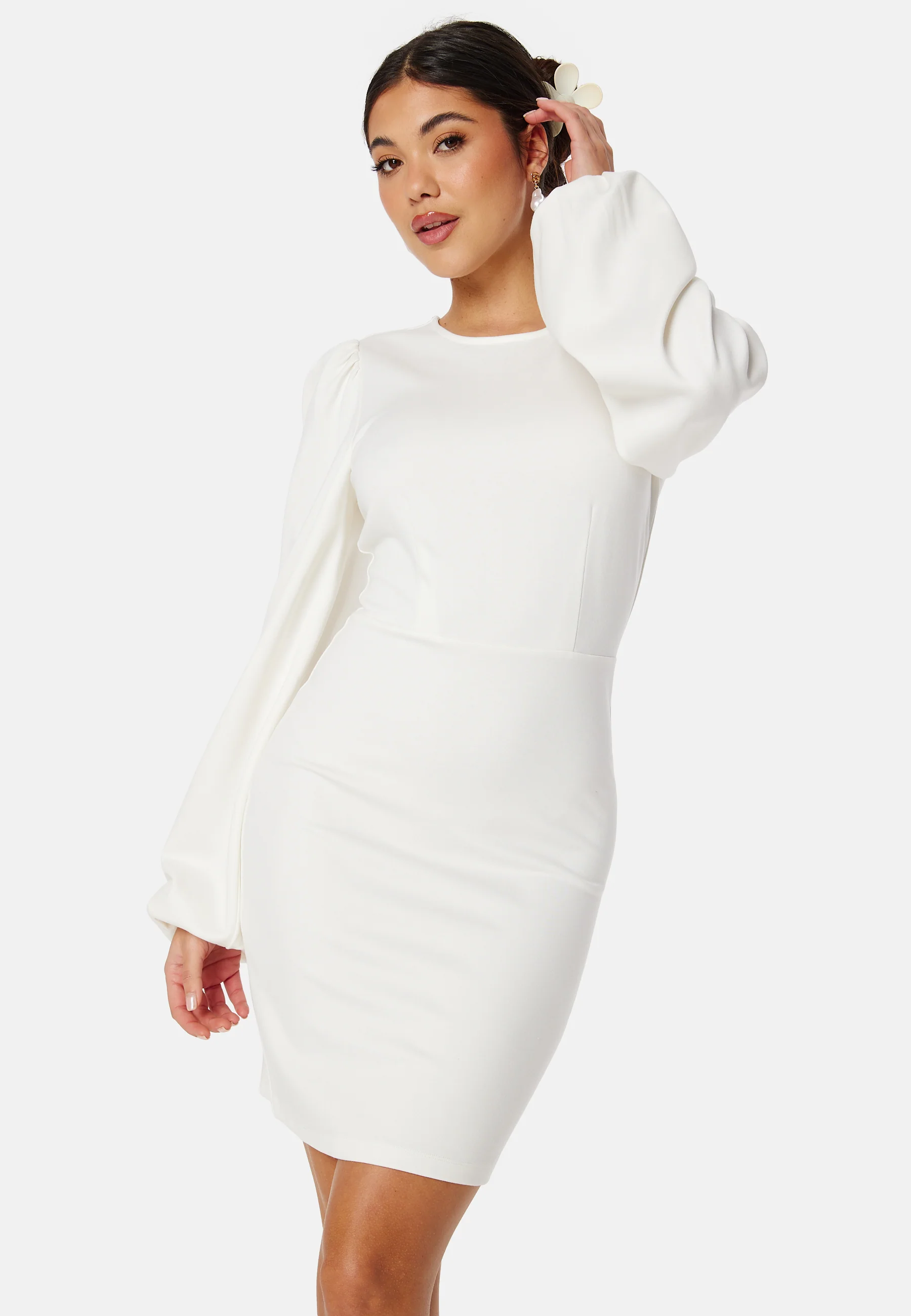 Balloon Sleeve Short Dress - Image 3