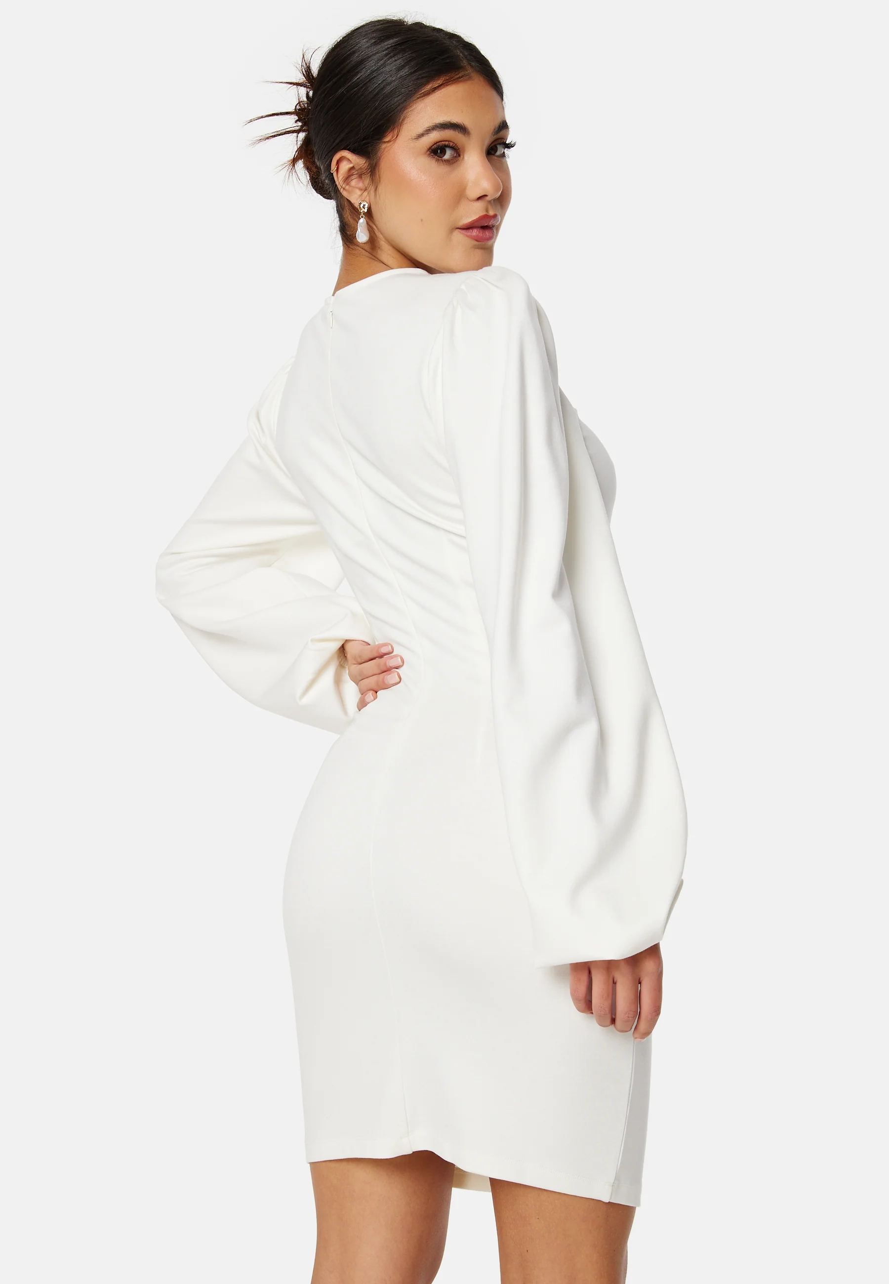 Balloon Sleeve Short Dress - Image 4