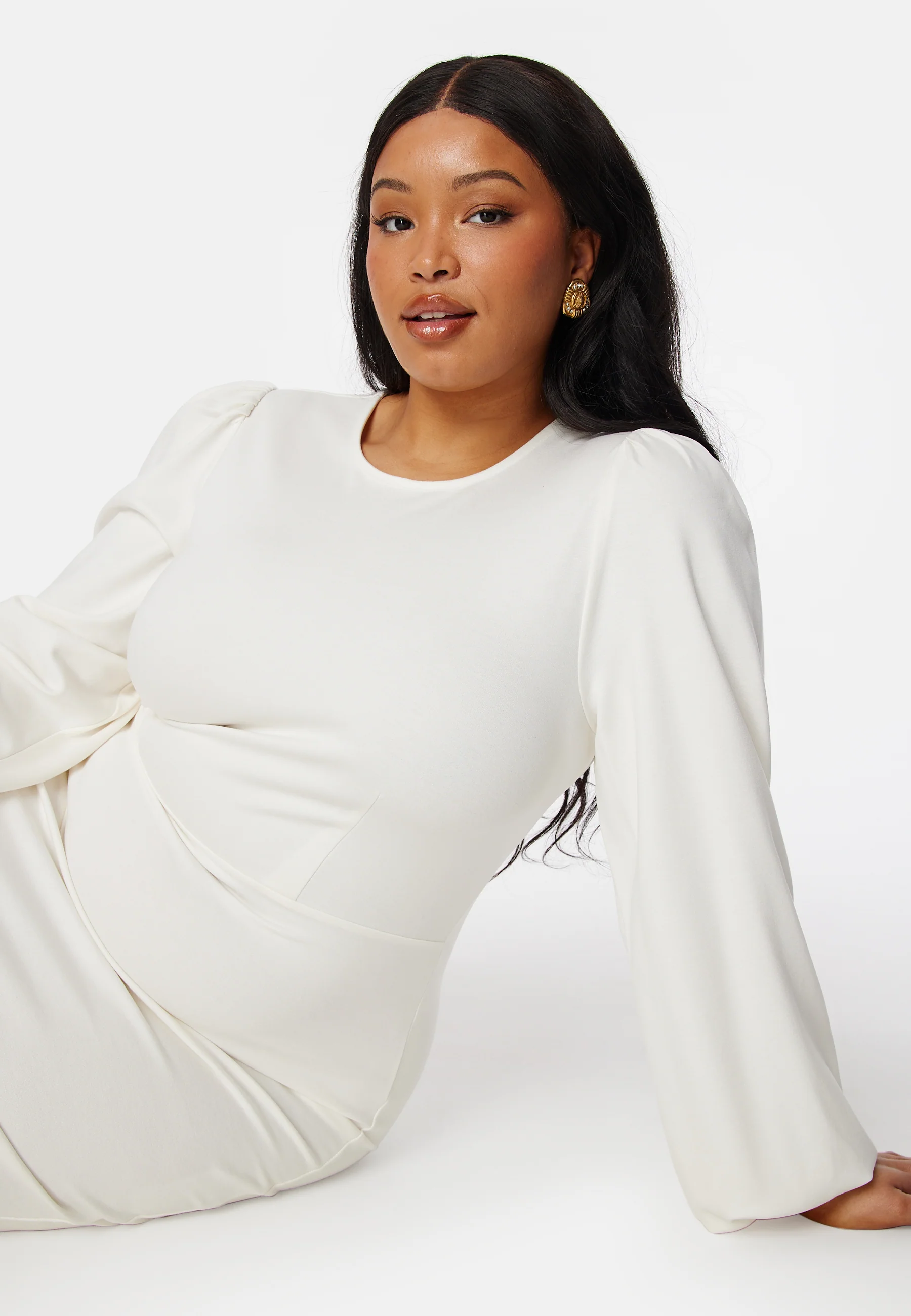 Balloon Sleeve Short Dress - Image 8