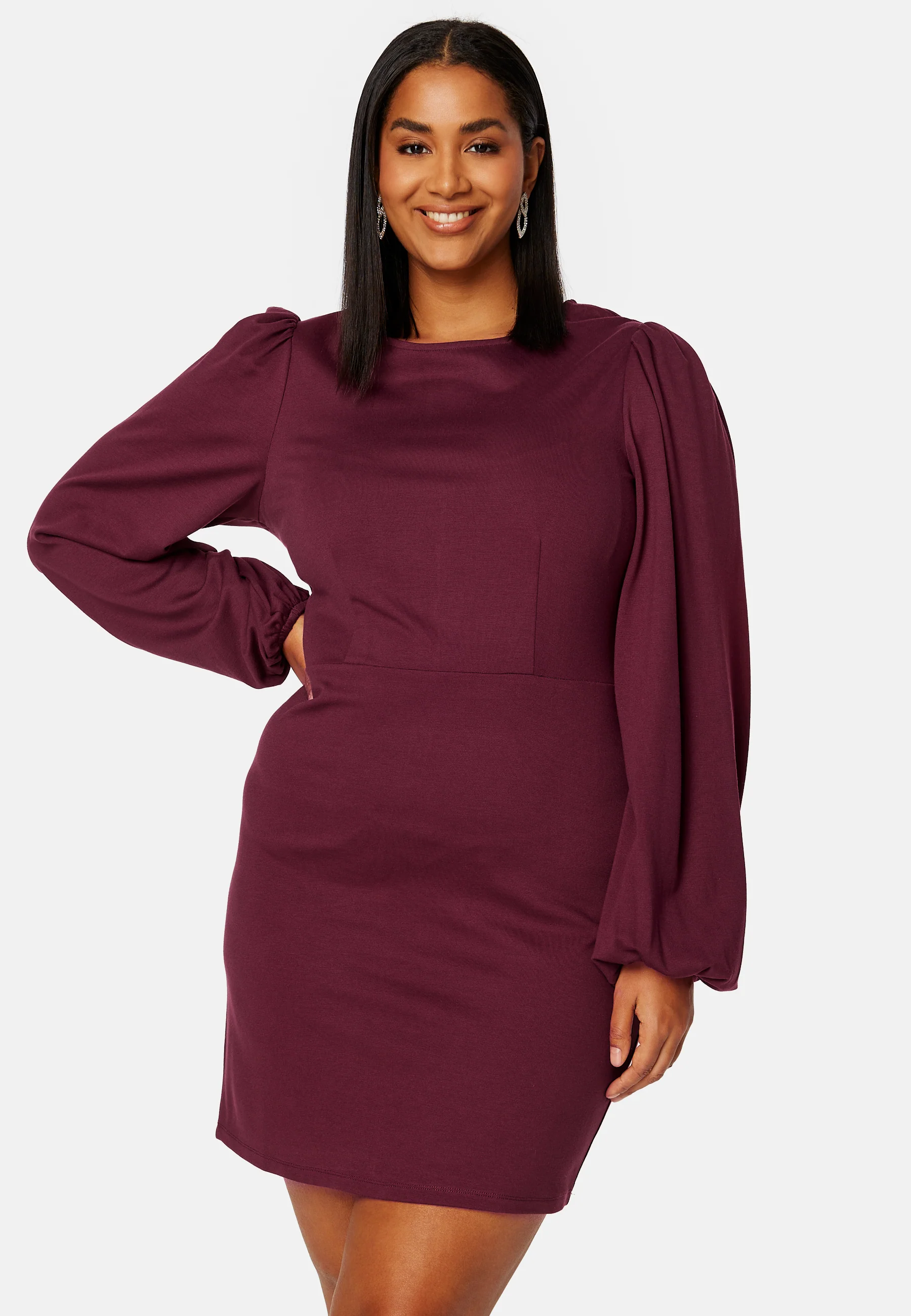 Balloon Sleeve Short Dress - Image 5