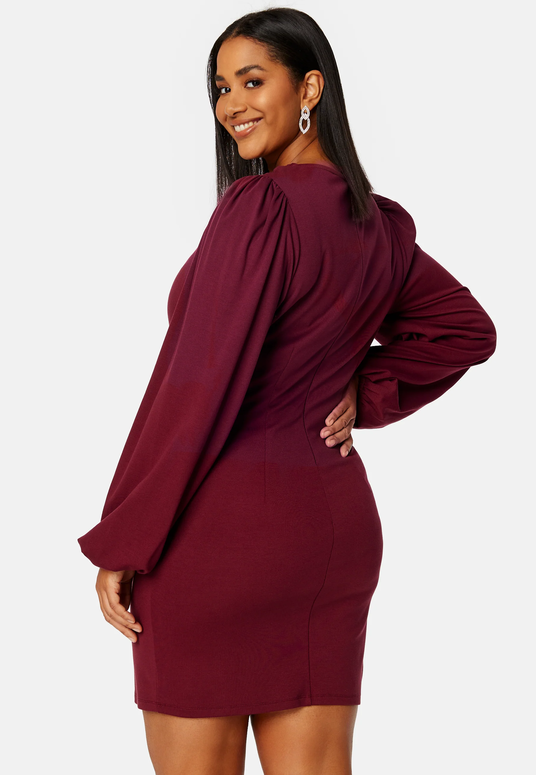 Balloon Sleeve Short Dress - Image 7
