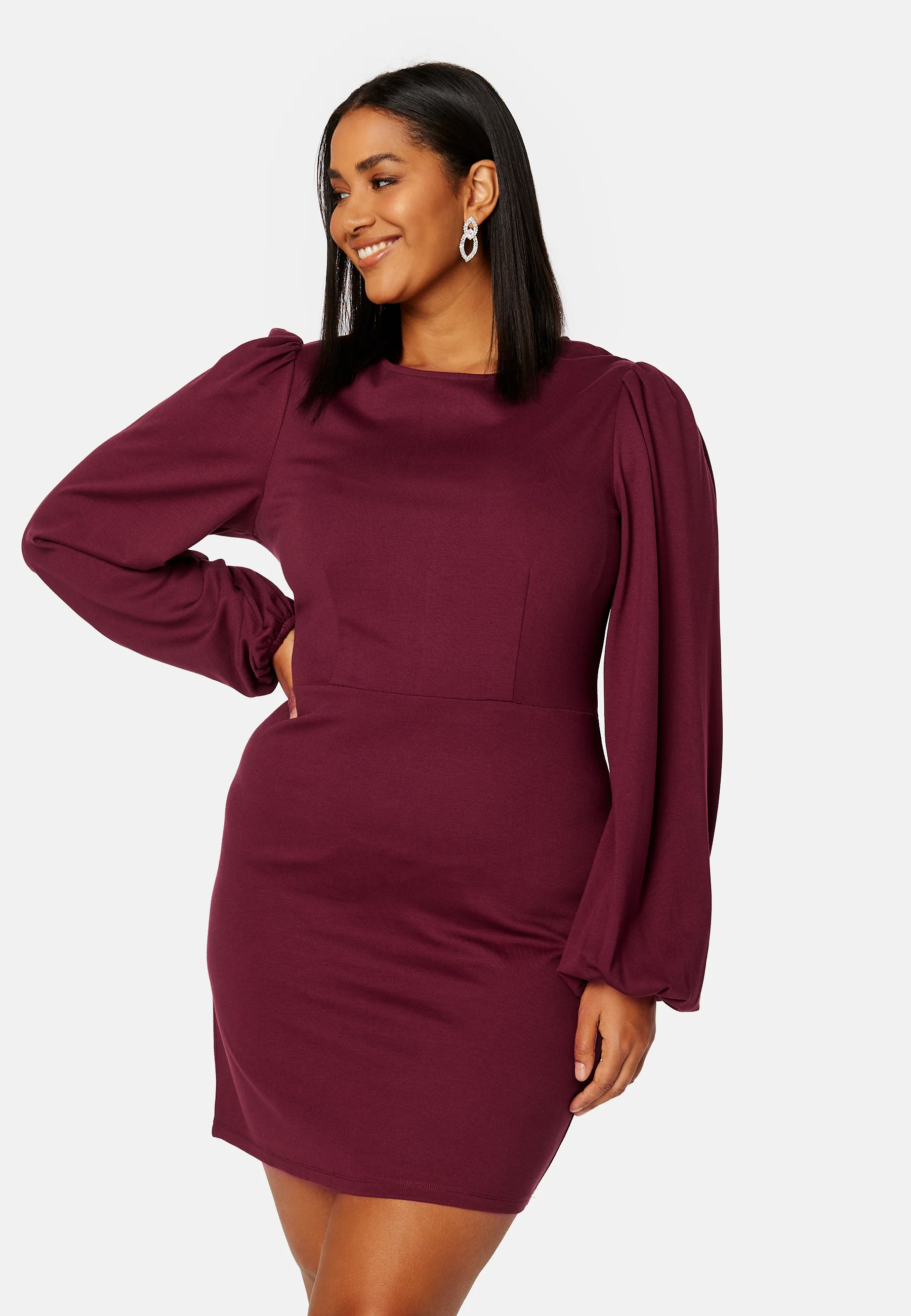 Balloon Sleeve Short Dress - Image 9