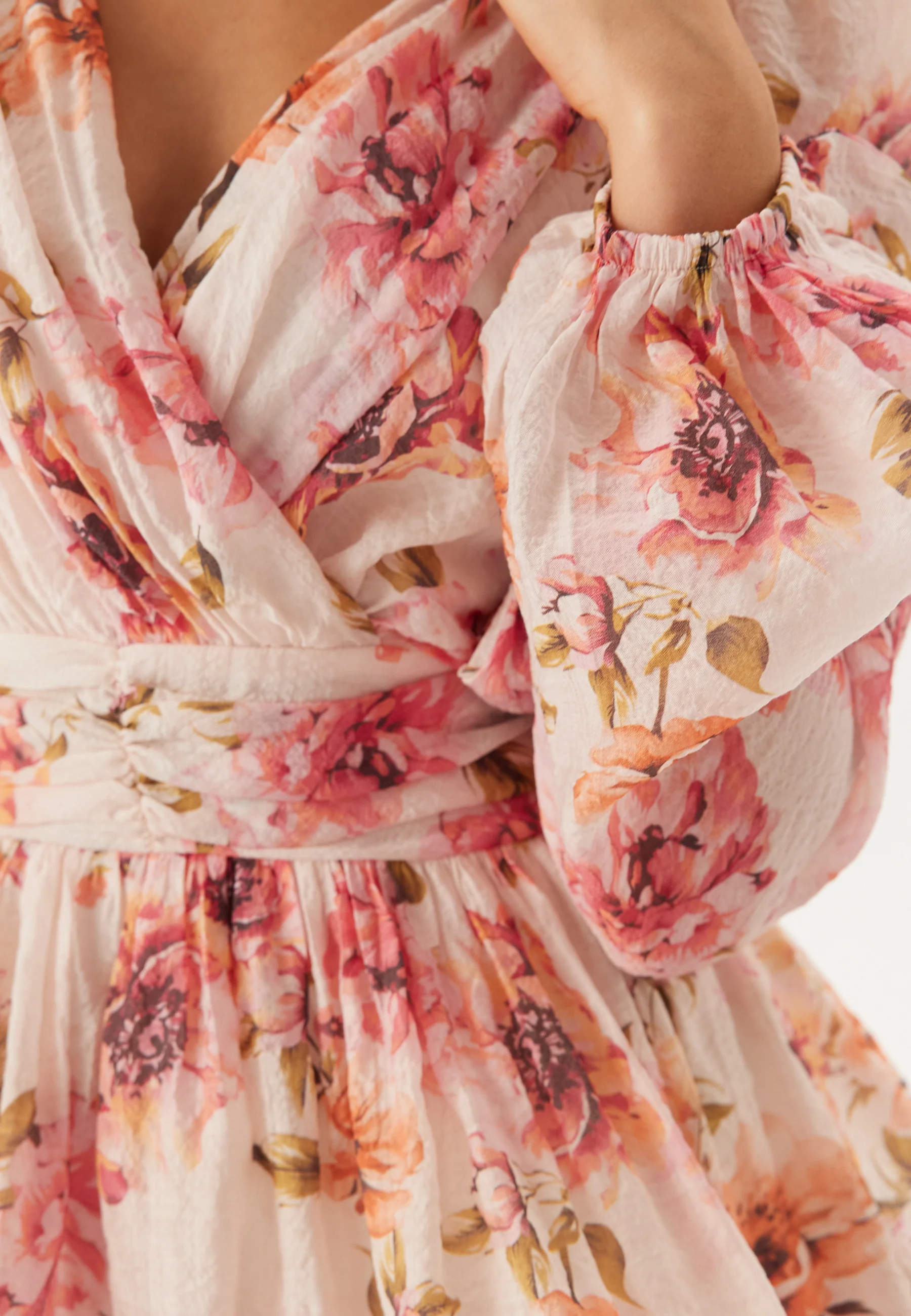 Balloon Sleeve Short Flounce Dress - Image 6