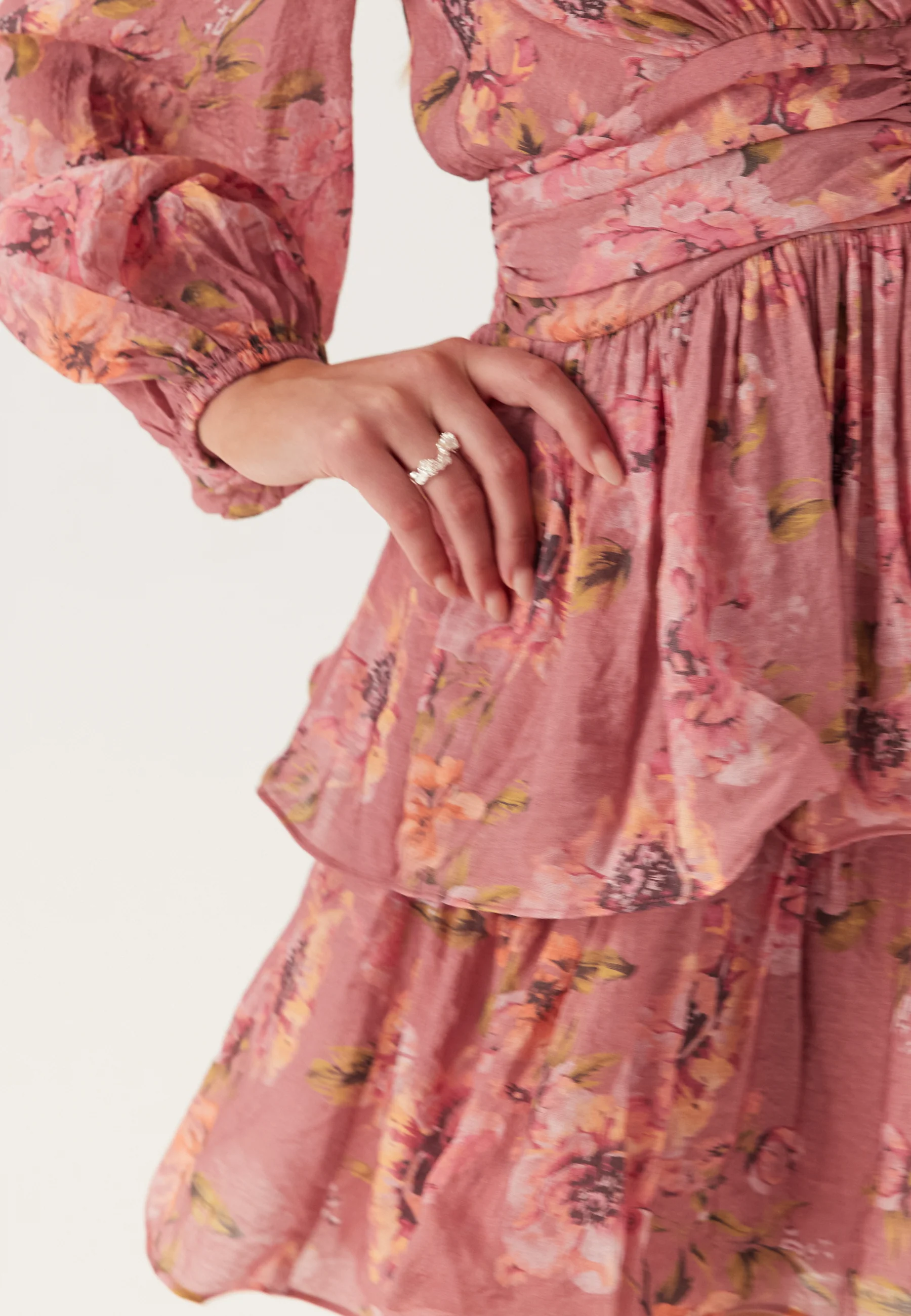 Balloon Sleeve Short Flounce Dress - Image 6