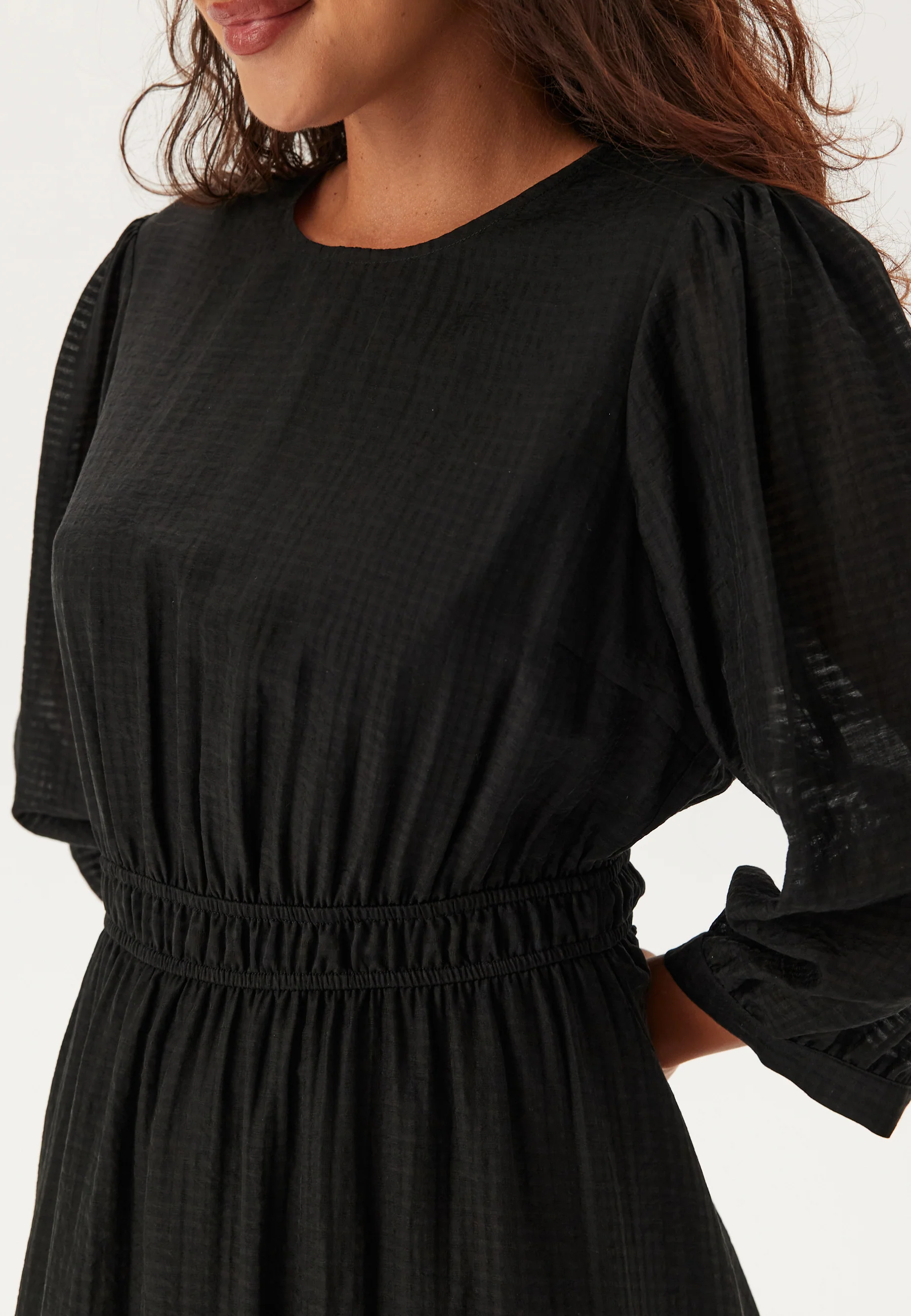 Balloon Sleeve Structured Midi Dress - Image 3