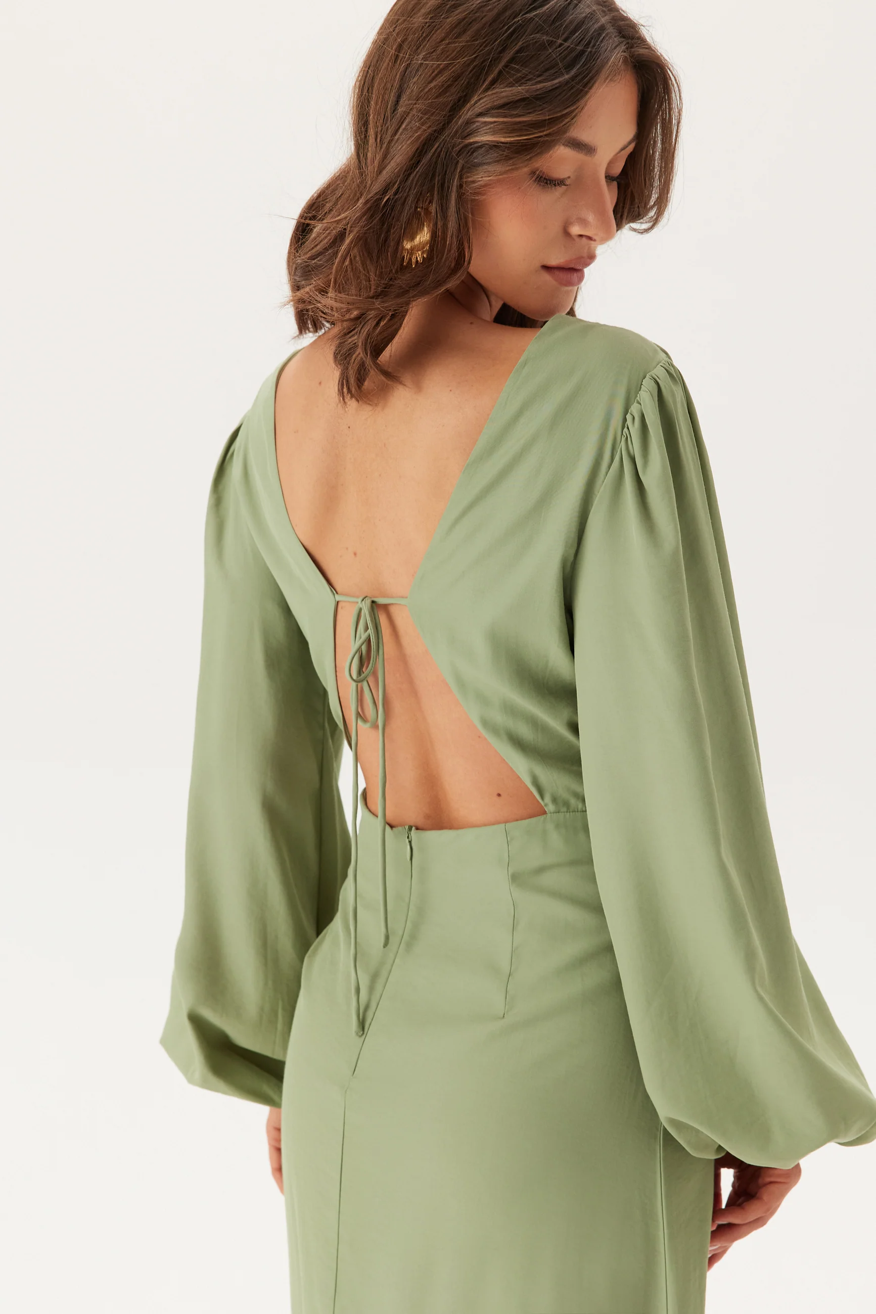 Balloon Sleeve Wrap Gown - Image 5