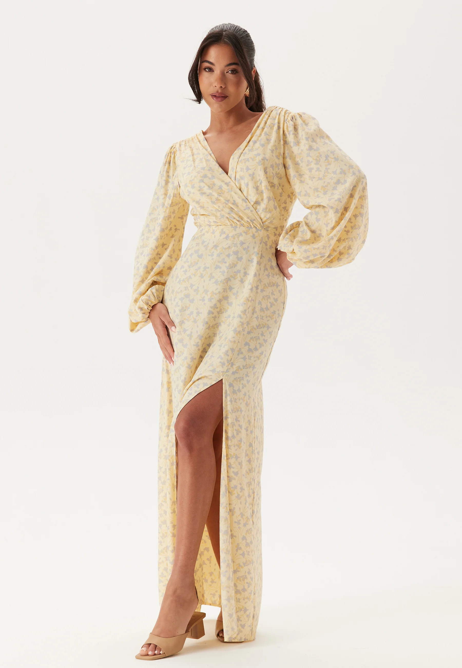 Balloon Sleeve Wrap Gown - Image 3