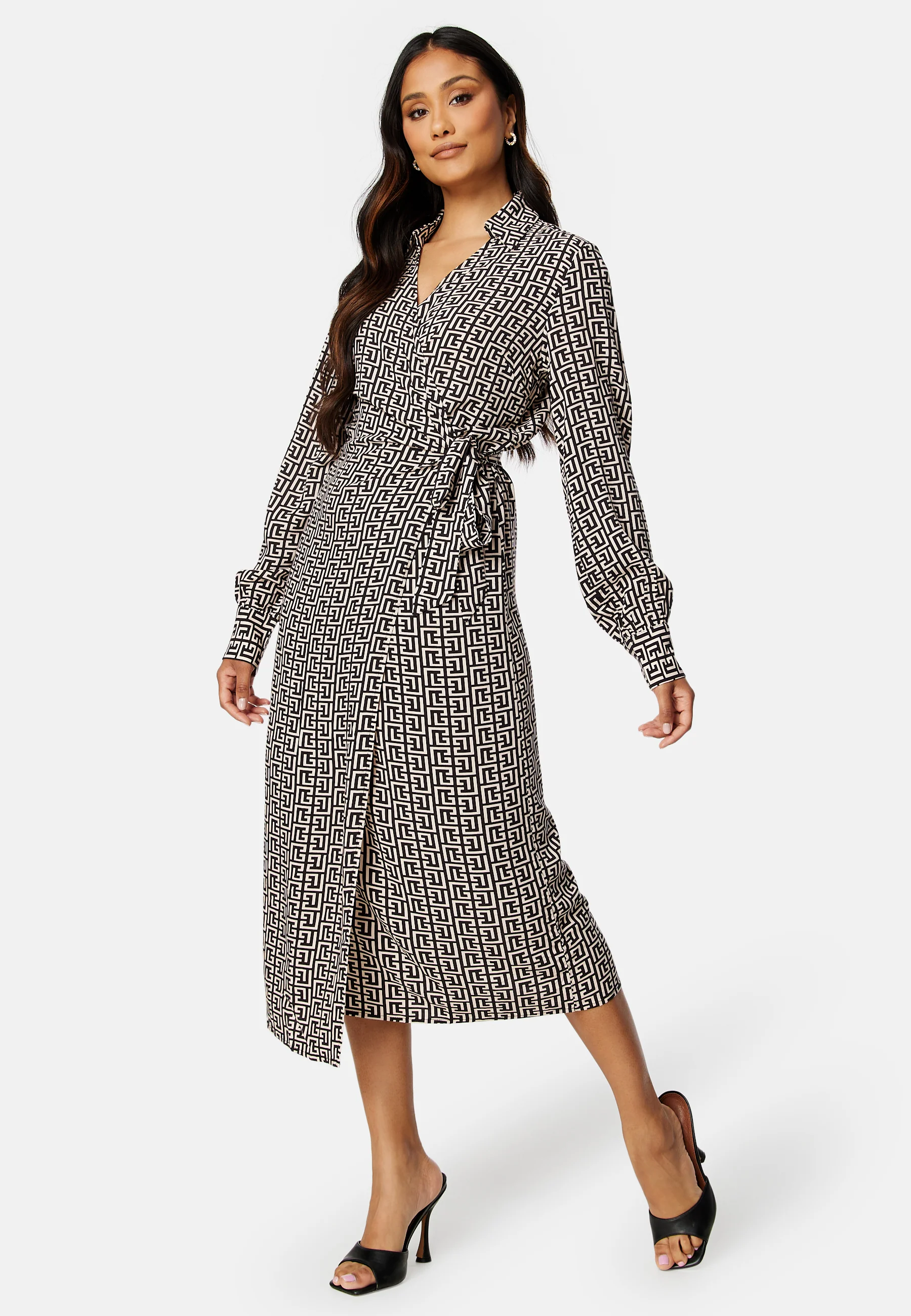 Bana L/S Wrap Midi Dress - Image 2