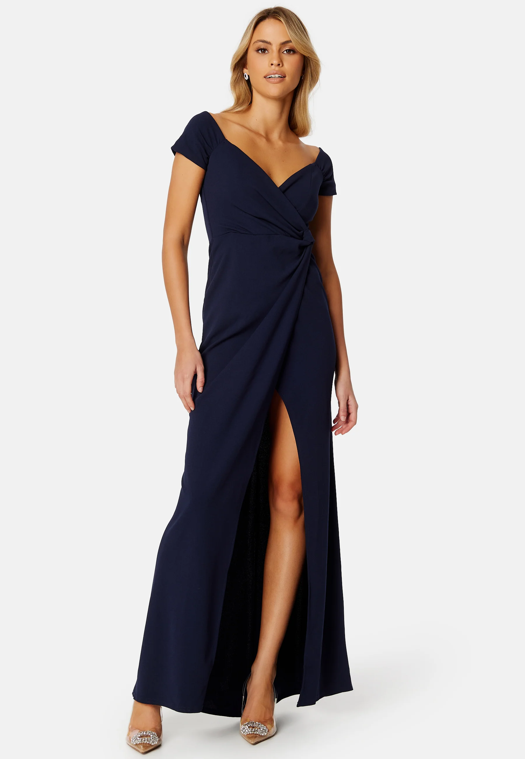 Bardot Knot Front Maxi Dress - Image 3